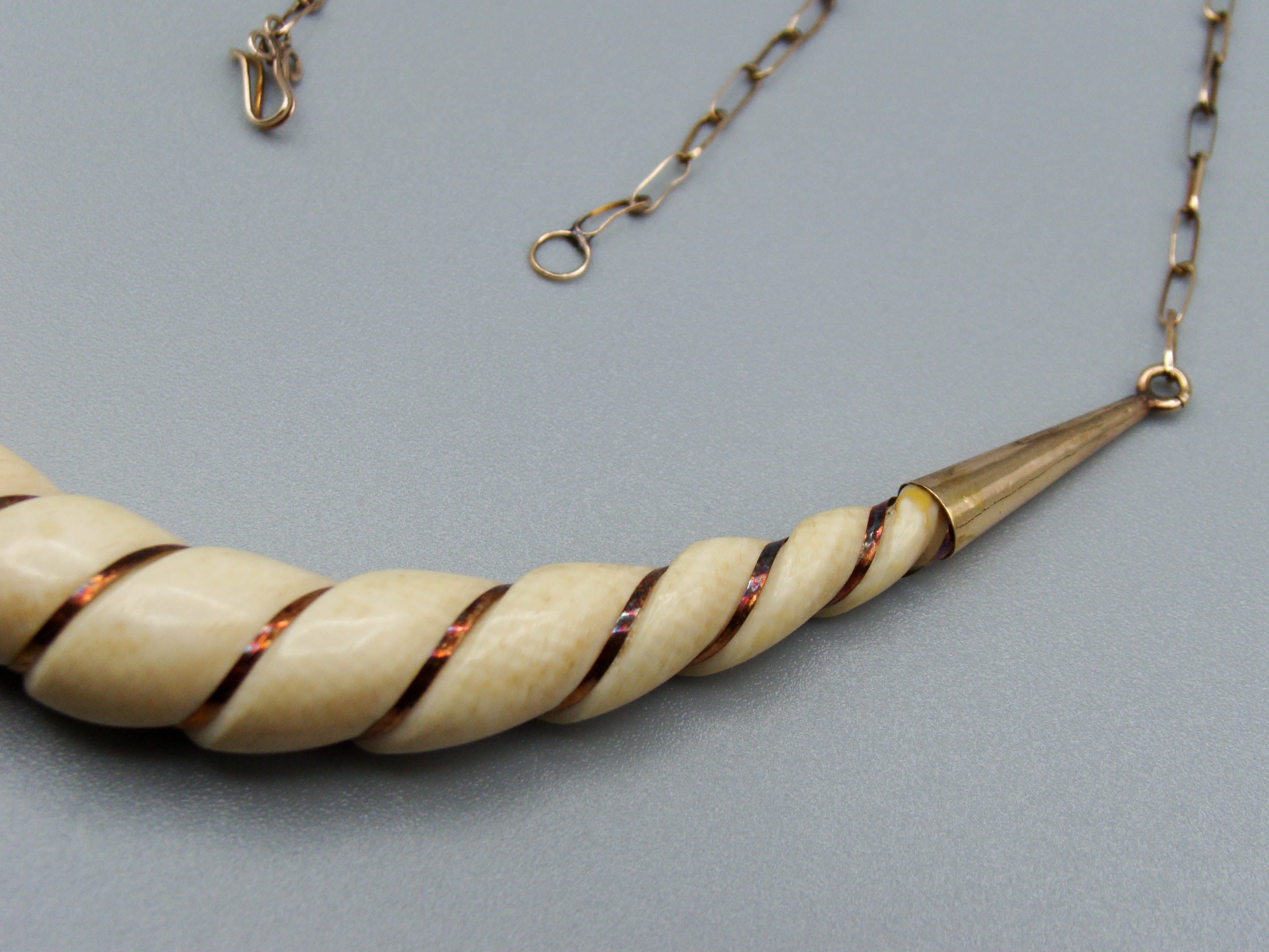 Antique Ivory, Natural Ivory, Ivory Necklace, Mediterranean Ivory, handcarved Ivory, Asien Ivory, Elephant Ivory, Ivory Chain, 18 Karat Gold