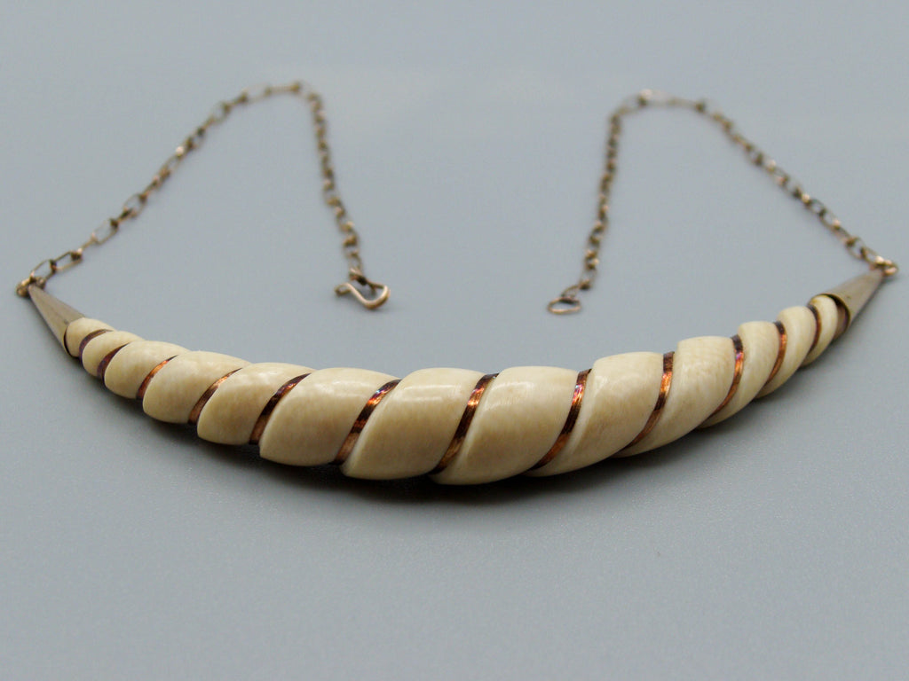 Antique Ivory, Natural Ivory, Ivory Necklace, Mediterranean Ivory, handcarved Ivory, Asien Ivory, Elephant Ivory, Ivory Chain, 18 Karat Gold