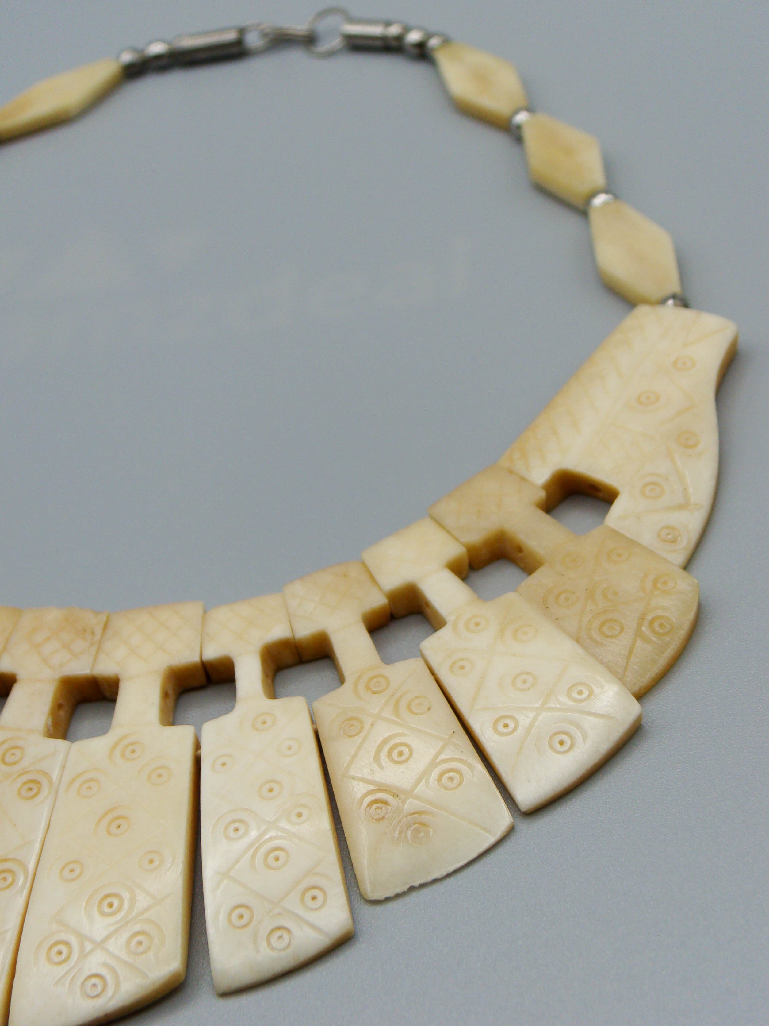 Antique Bone, Natural Bone, Bone necklace, Mediterranean Bone, handcarved bone, Asien Bone