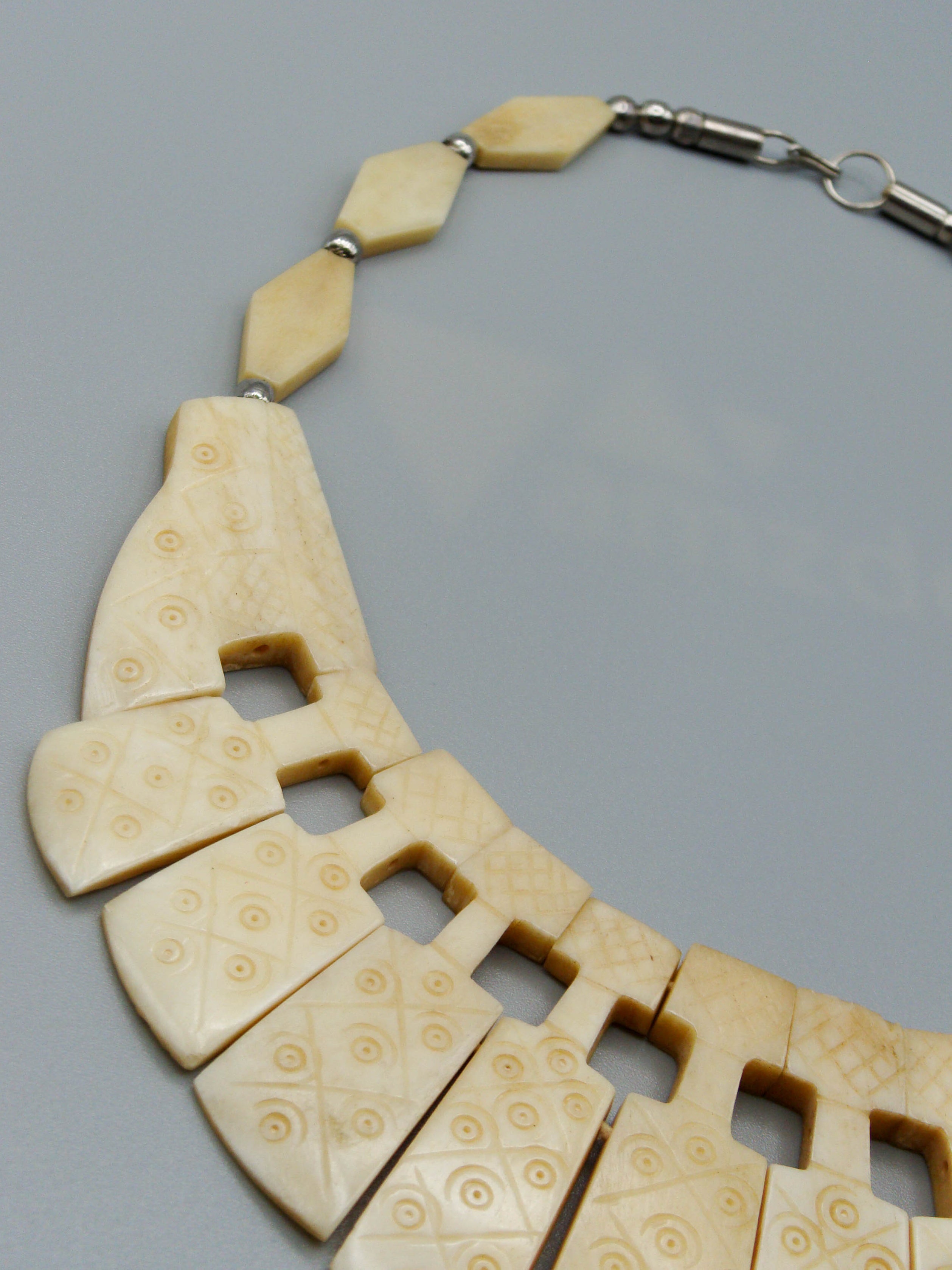 Antique Bone, Natural Bone, Bone necklace, Mediterranean Bone, handcarved bone, Asien Bone