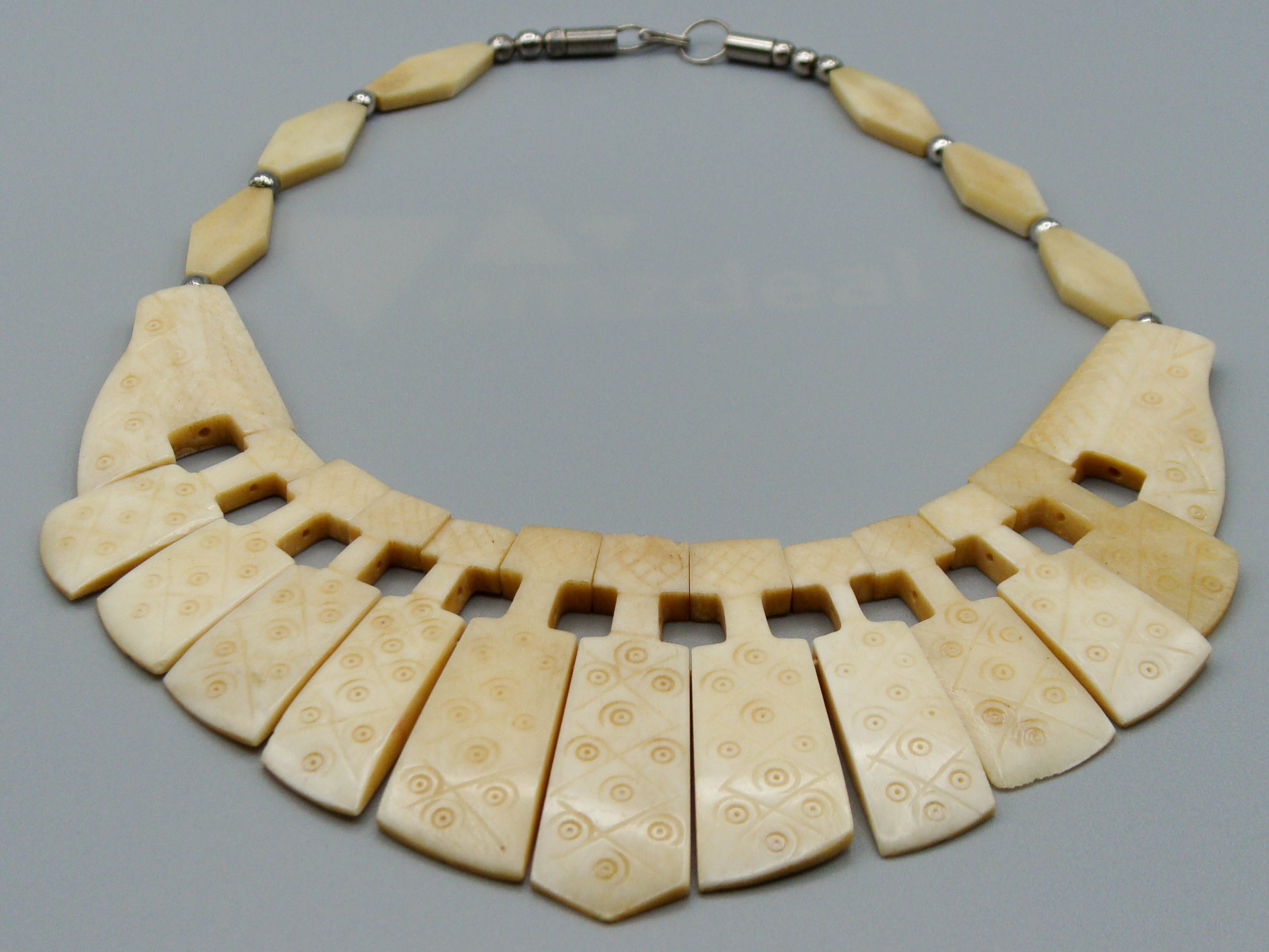 Antique Bone, Natural Bone, Bone necklace, Mediterranean Bone, handcarved bone, Asien Bone