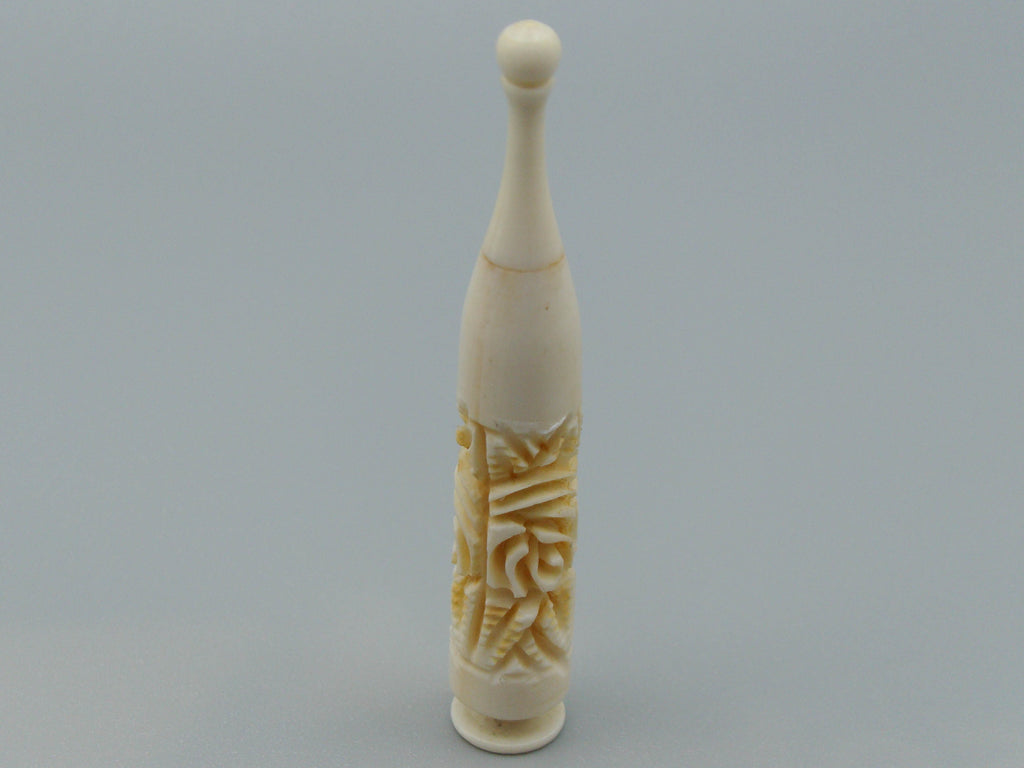 Antique Ivory, Natural Ivory, Ivory Kohl-Eyeliner Vassel, Mediterranean Ivory, handcarved Ivory, Asien Ivory, Elephant Ivory