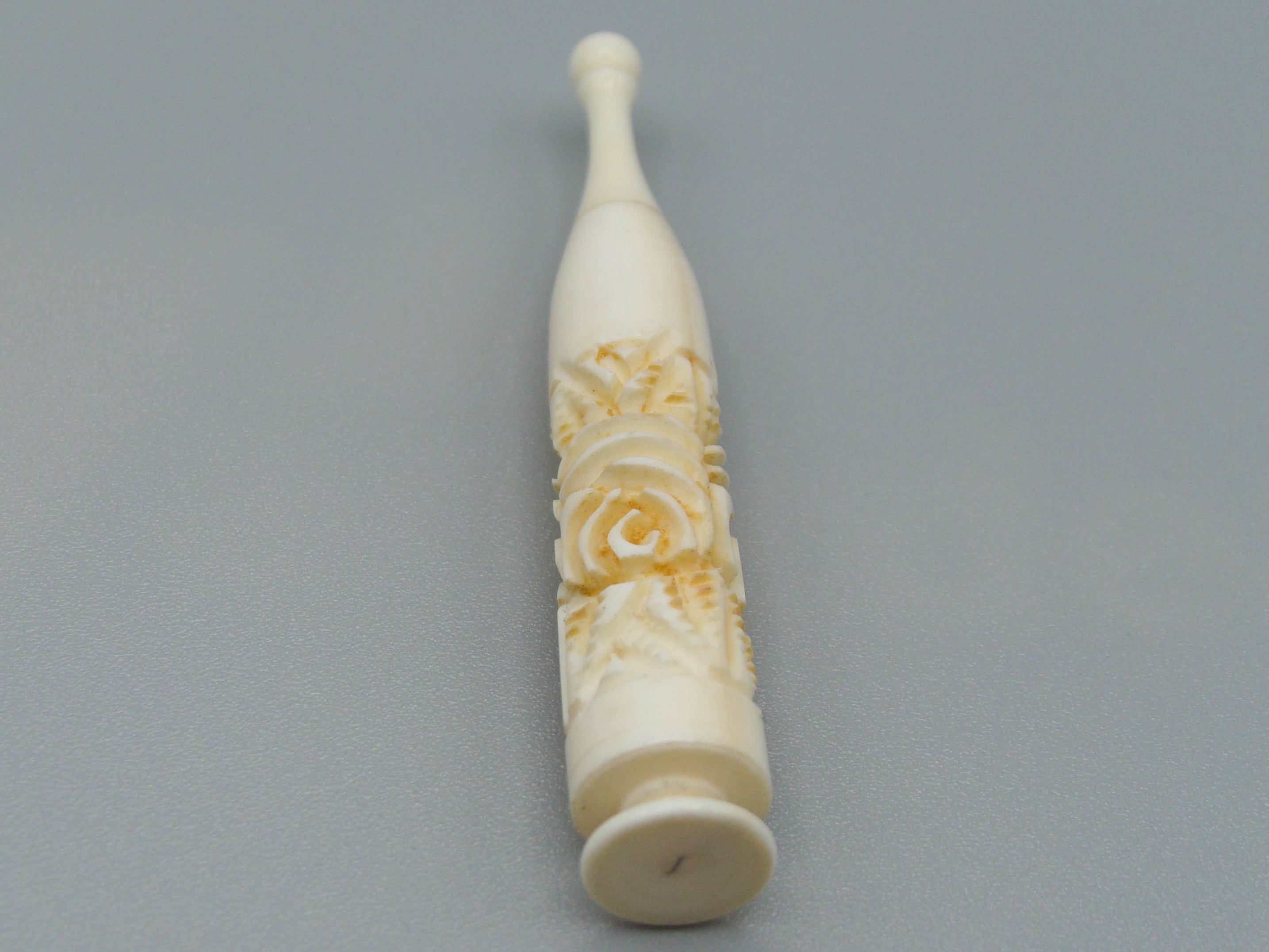 Antique Ivory, Natural Ivory, Ivory Kohl-Eyeliner Vassel, Mediterranean Ivory, handcarved Ivory, Asien Ivory, Elephant Ivory