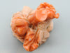 antique coral, natural coral, undyed coral, dark salmon coral, Italian coral, pacific coral, Sardinian Coral, sea coral, Mediterranean coral, Mediterranean Figurine, Mediterranean orange, Mediterranean sculpture, coral sculpture, coral figurine, Asien coral, Asien figurine, handcarved coral salmon figurine
