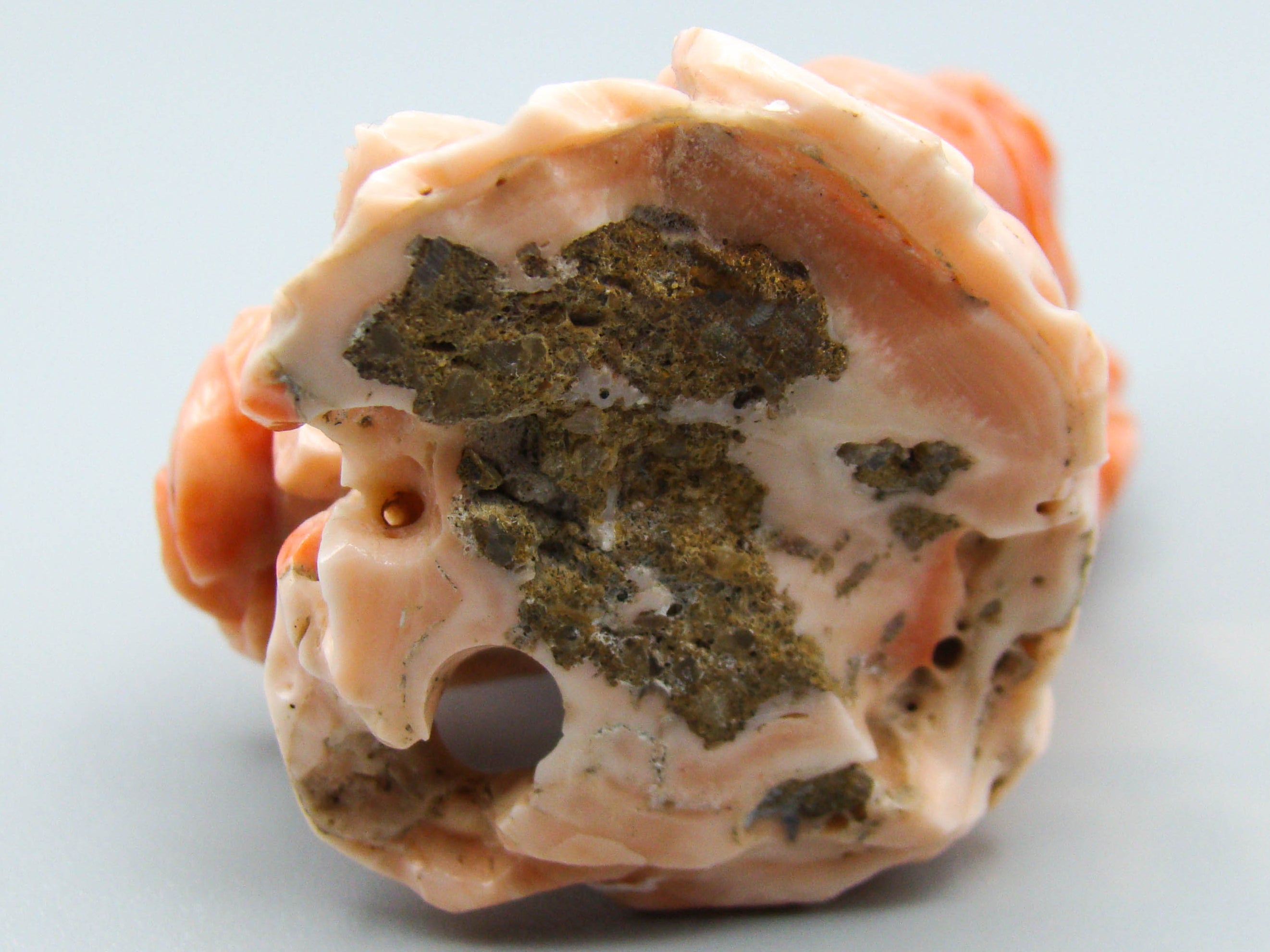 antique coral, natural coral, undyed coral, dark salmon coral, Italian coral, pacific coral, Sardinian Coral, sea coral, Mediterranean coral, Mediterranean Figurine, Mediterranean orange, Mediterranean sculpture, coral sculpture, coral figurine, Asien coral, Asien figurine, handcarved coral salmon figurine