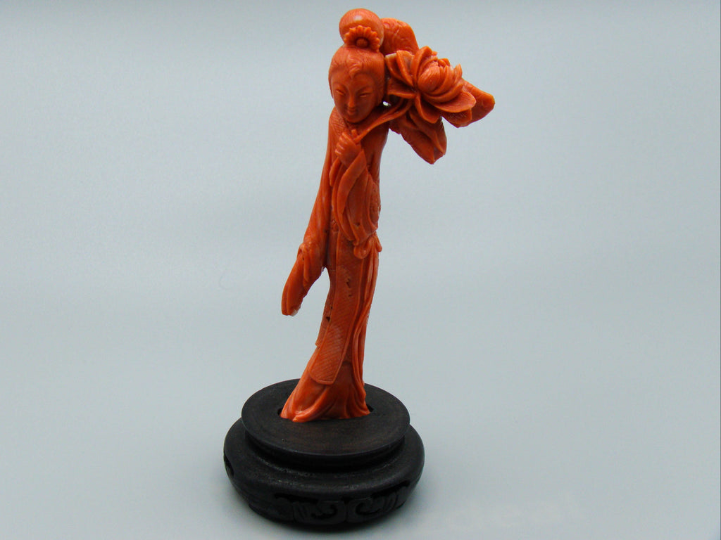 antique coral, natural coral, undyed coral, dark red coral, Italian coral, pacific coral, Sardinian Coral, sea coral, Mediterranean coral, Mediterranean Figurine, Mediterranean red, Mediterranean sculpture, coral sculpture, coral figurine, Asien coral, Asien figurine, handcarved coral,