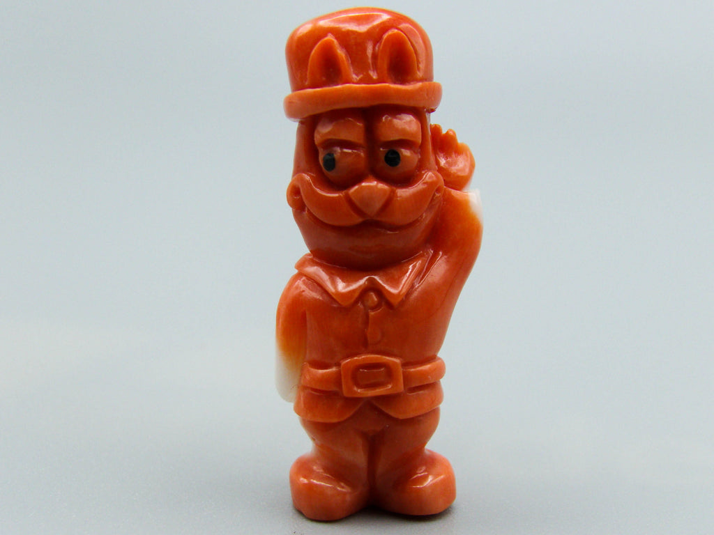 antique coral, natural coral, undyed coral, dark momo orange coral, Italian coral, pacific coral, Sardinian Coral, sea coral, Mediterranean coral, Mediterranean Figurine, Mediterranean orange, Mediterranean sculpture, coral sculpture, coral figurine, European coral, European figurine, handcarved coral, momo coral