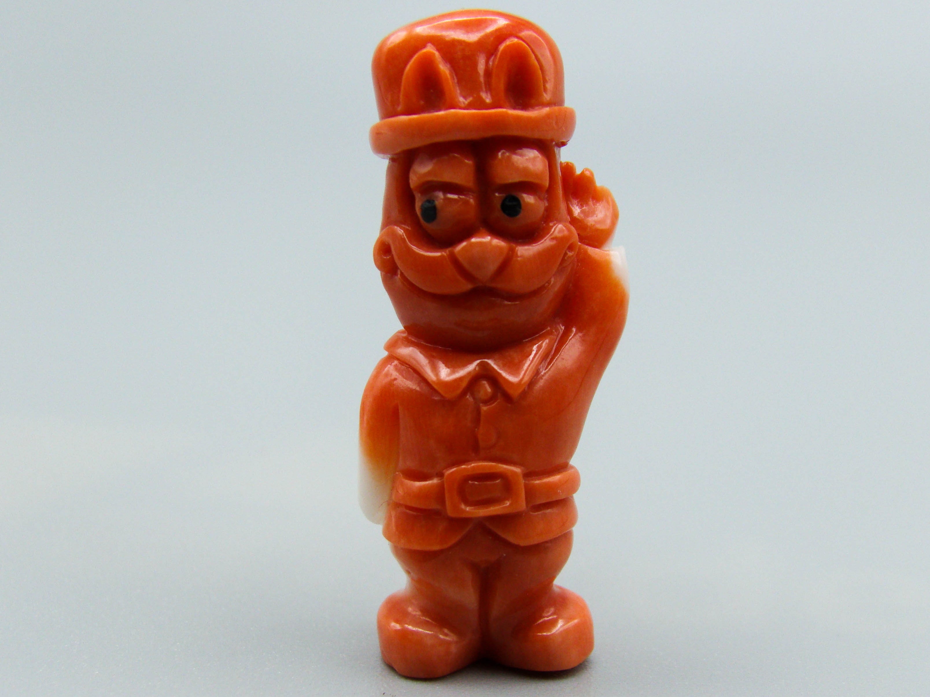 antique coral, natural coral, undyed coral, dark momo orange coral, Italian coral, pacific coral, Sardinian Coral, sea coral, Mediterranean coral, Mediterranean Figurine, Mediterranean orange, Mediterranean sculpture, coral sculpture, coral figurine, European coral, European figurine, handcarved coral, momo coral