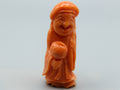 antique coral, natural coral, undyed coral, dark salmon coral, Italian coral, pacific coral, Sardinian Coral, sea coral, Mediterranean coral, Mediterranean Figurine, Mediterranean orange, Mediterranean sculpture, coral sculpture, coral figurine, Asien coral, Asien figurine, handcarved coral salmon figurine