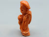 antique coral, natural coral, undyed coral, dark salmon coral, Italian coral, pacific coral, Sardinian Coral, sea coral, Mediterranean coral, Mediterranean Figurine, Mediterranean orange, Mediterranean sculpture, coral sculpture, coral figurine, Asien coral, Asien figurine, handcarved coral salmon figurine