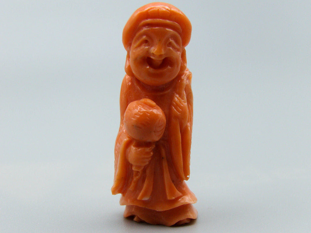 antique coral, natural coral, undyed coral, dark salmon coral, Italian coral, pacific coral, Sardinian Coral, sea coral, Mediterranean coral, Mediterranean Figurine, Mediterranean orange, Mediterranean sculpture, coral sculpture, coral figurine, Asien coral, Asien figurine, handcarved coral salmon figurine