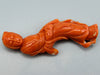 antique coral, natural coral, undyed coral, dark momo orange coral, Italian coral, pacific coral, Sardinian Coral, sea coral, Mediterranean coral, Mediterranean Figurine, Mediterranean orange, Mediterranean sculpture, coral sculpture, coral figurine, Asien coral, Asien figurine, handcarved coral, momo coral