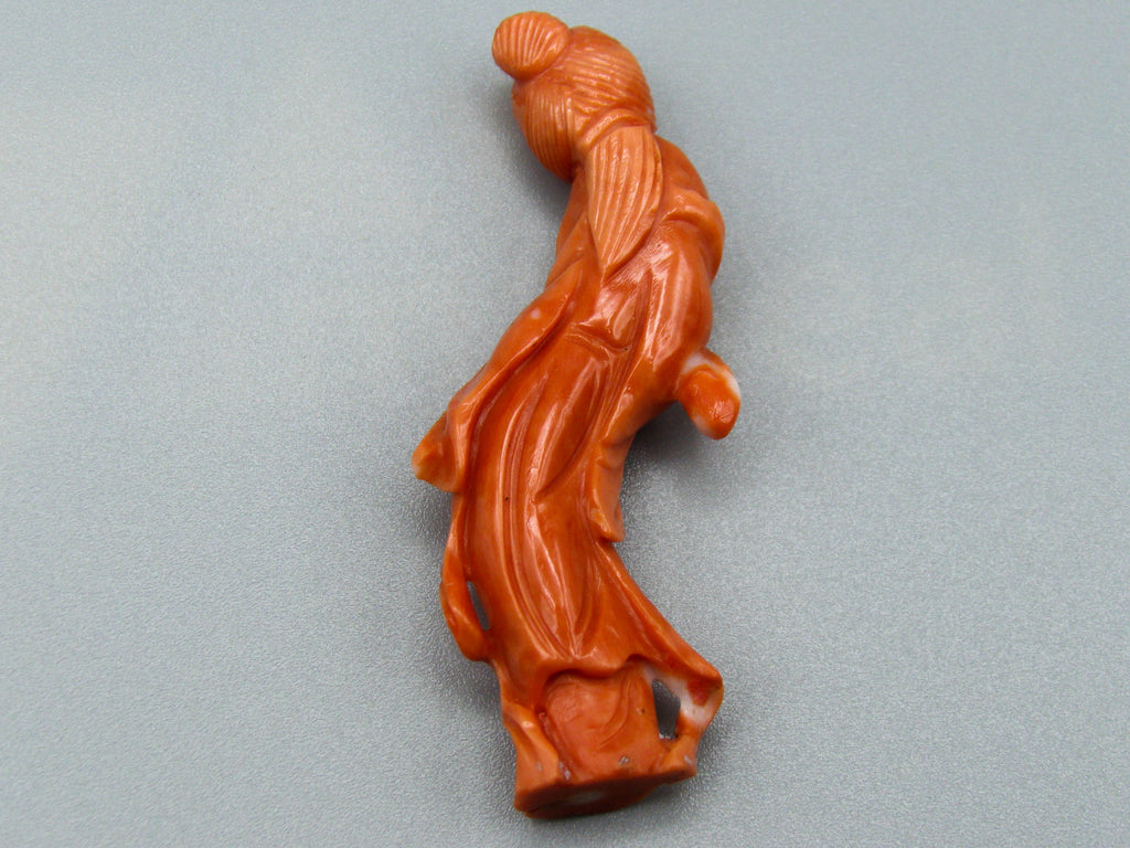 antique coral, natural coral, undyed coral, dark momo orange coral, Italian coral, pacific coral, Sardinian Coral, sea coral, Mediterranean coral, Mediterranean Figurine, Mediterranean orange, Mediterranean sculpture, coral sculpture, coral figurine, Asien coral, Asien figurine, handcarved coral, momo coral