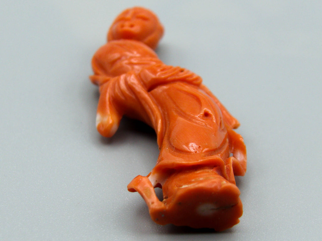 antique coral, natural coral, undyed coral, dark momo orange coral, Italian coral, pacific coral, Sardinian Coral, sea coral, Mediterranean coral, Mediterranean Figurine, Mediterranean orange, Mediterranean sculpture, coral sculpture, coral figurine, Asien coral, Asien figurine, handcarved coral, momo coral