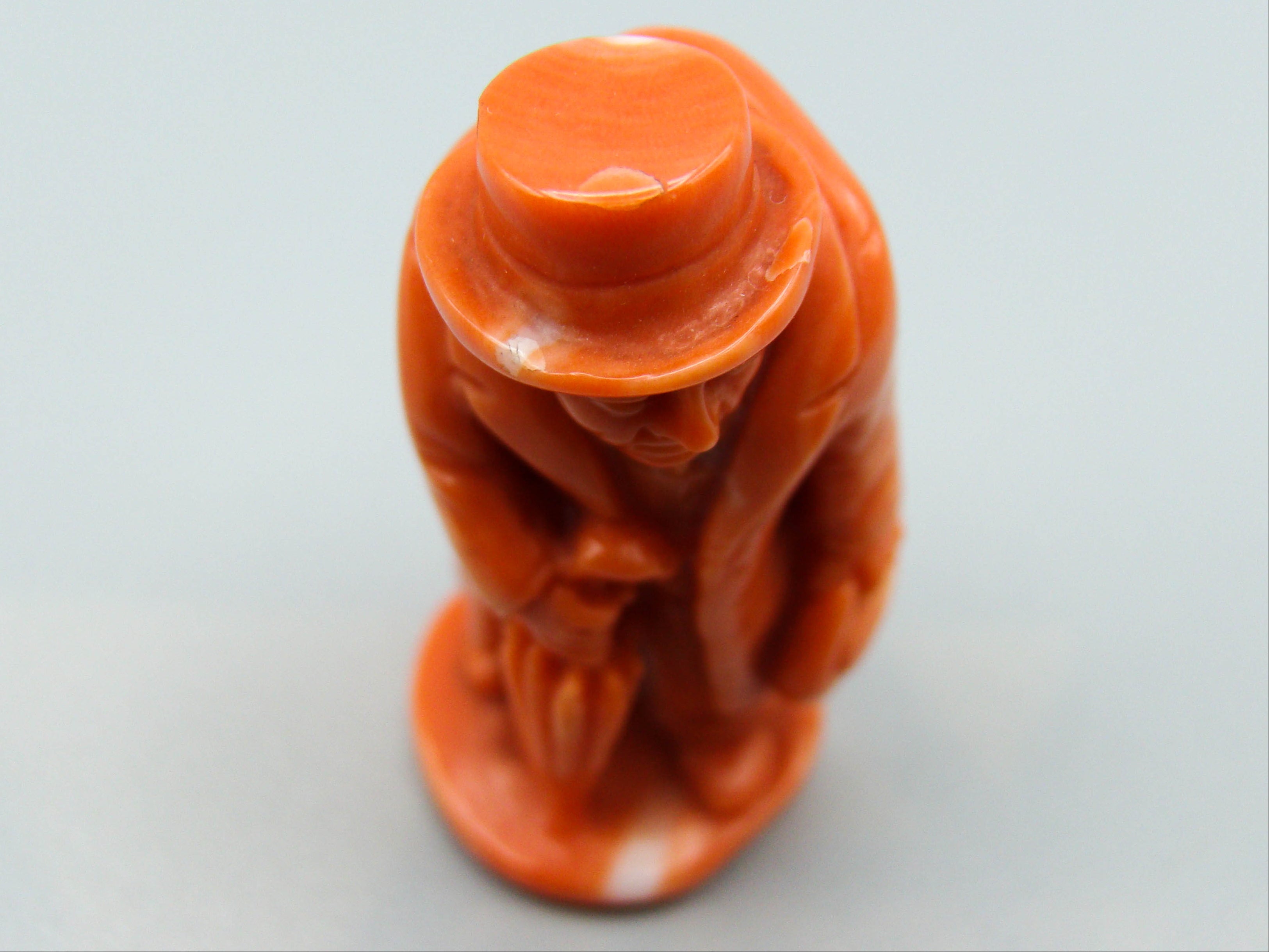 antique coral, natural coral, undyed coral, dark momo orange coral, Italian coral, pacific coral, Sardinian Coral, sea coral, Mediterranean coral, Mediterranean Figurine, Mediterranean orange, Mediterranean sculpture, coral sculpture, coral figurine, European coral, European figurine, handcarved coral, momo coral