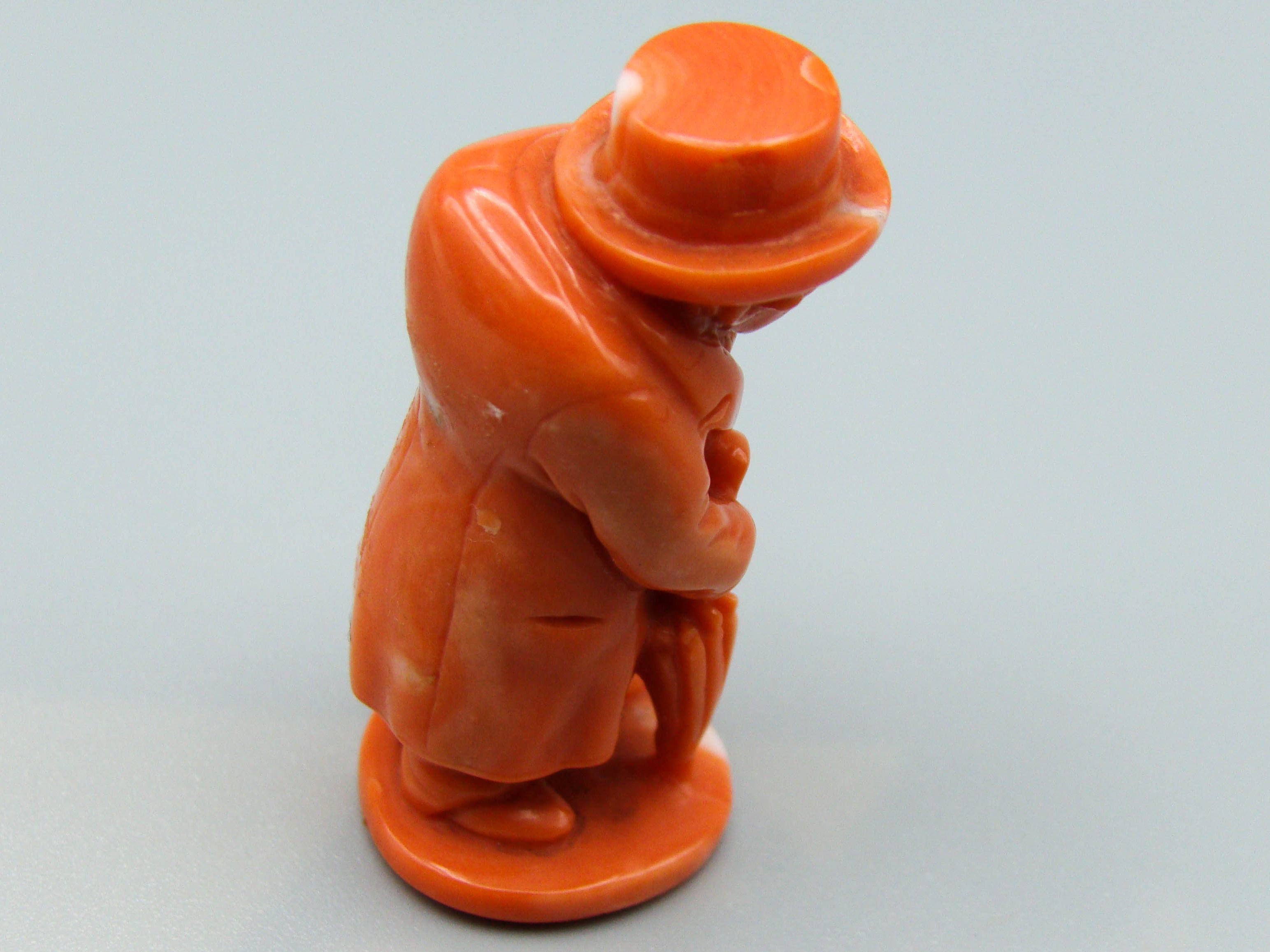antique coral, natural coral, undyed coral, dark momo orange coral, Italian coral, pacific coral, Sardinian Coral, sea coral, Mediterranean coral, Mediterranean Figurine, Mediterranean orange, Mediterranean sculpture, coral sculpture, coral figurine, European coral, European figurine, handcarved coral, momo coral