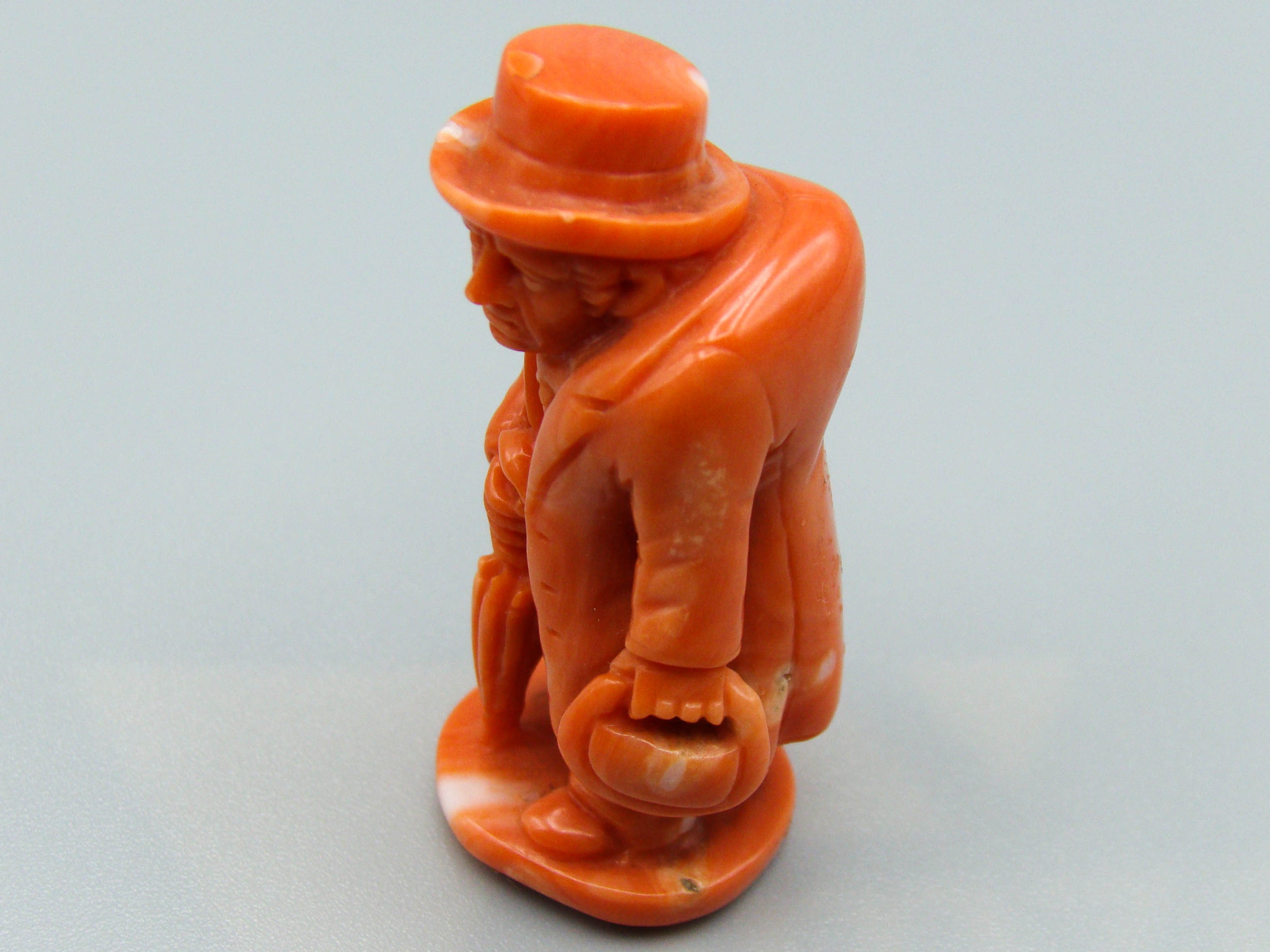 antique coral, natural coral, undyed coral, dark momo orange coral, Italian coral, pacific coral, Sardinian Coral, sea coral, Mediterranean coral, Mediterranean Figurine, Mediterranean orange, Mediterranean sculpture, coral sculpture, coral figurine, European coral, European figurine, handcarved coral, momo coral
