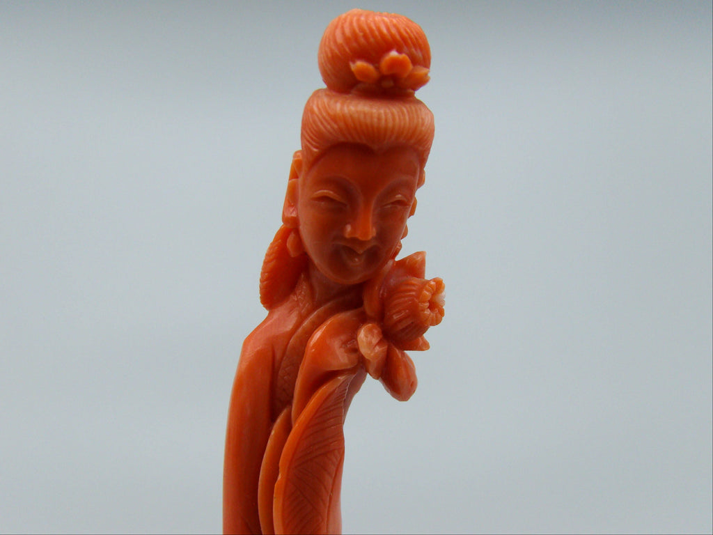 antique coral, natural coral, undyed coral, dark momo orange coral, Italian coral, pacific coral, Sardinian Coral, sea coral, Mediterranean coral, Mediterranean Figurine, Mediterranean orange, Mediterranean sculpture, coral sculpture, coral figurine, Asien coral, Asien figurine, handcarved coral, momo coral