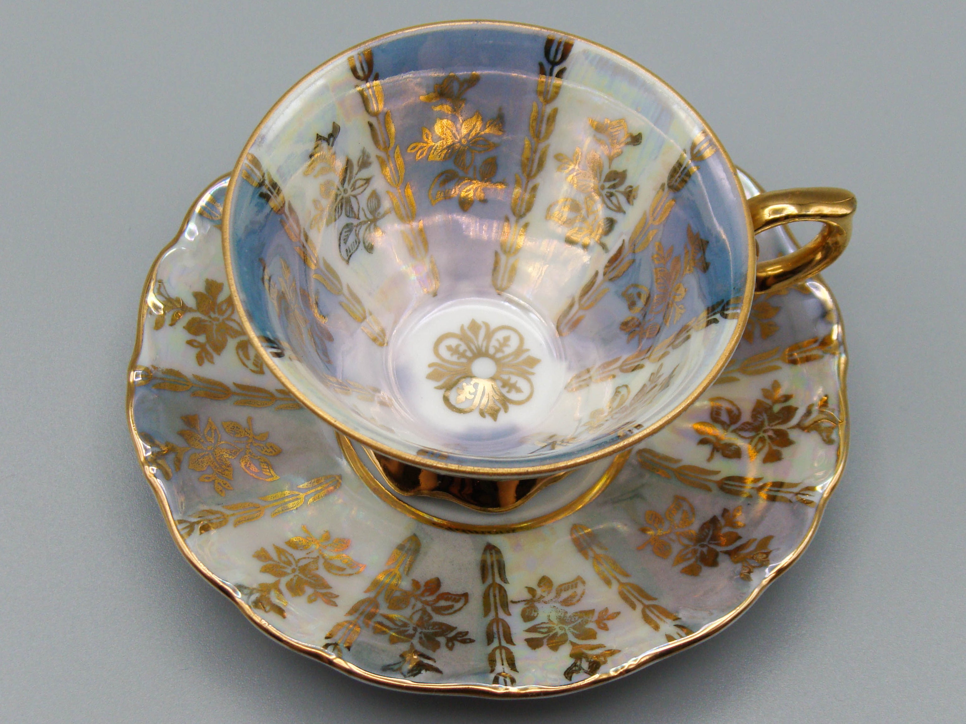 Vintage Antique Austrian EIGL Porcelain Tea Cup - Saucer and Cup Set - Kingdom of Antique Arts, Hantpainted Porcelain, Collecting Tea cups, Colllecting Coffee cups, Art Deco Porcelain