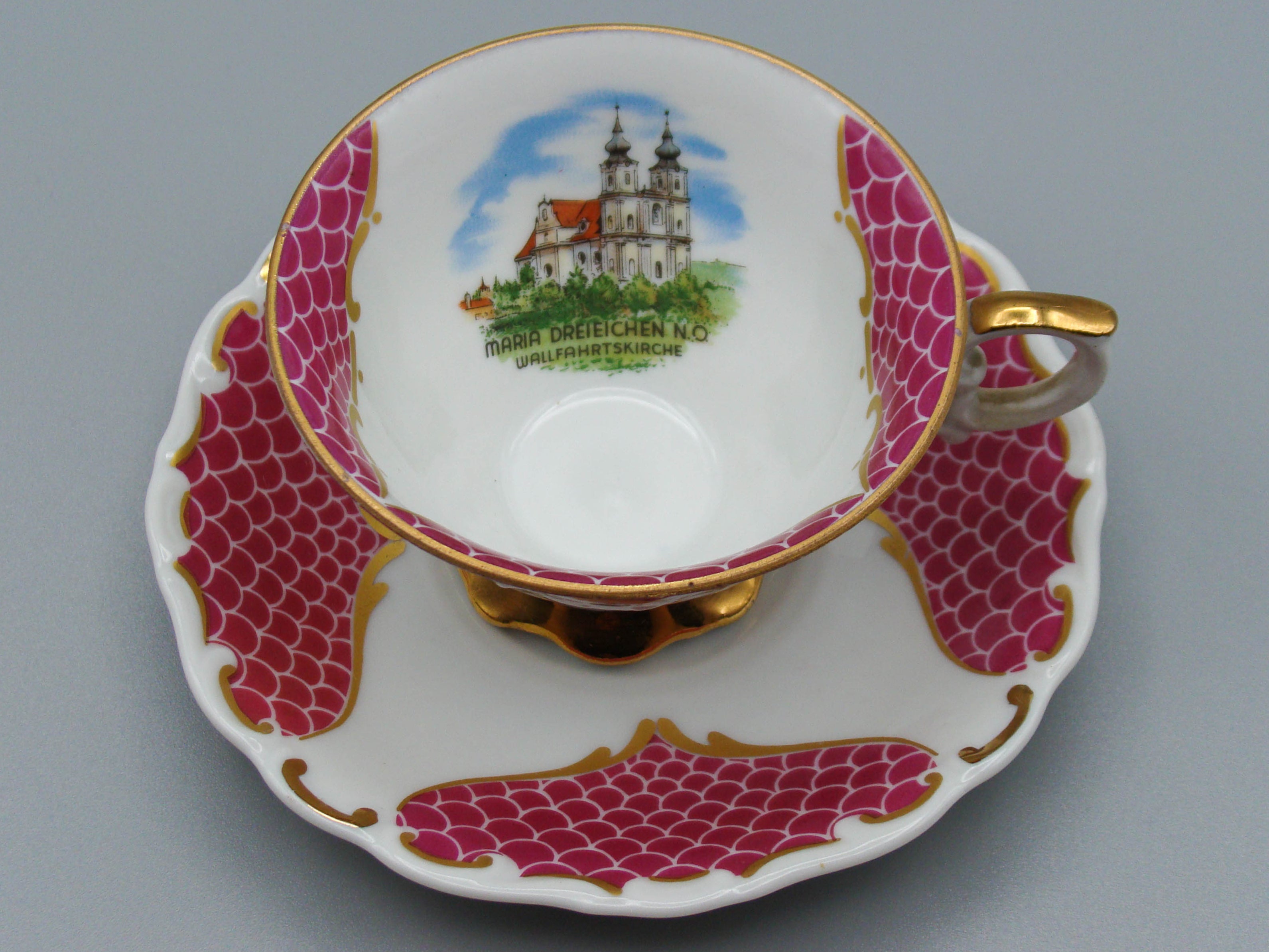 Vintage Antique Austrian EIGL Porcelain Tea Cup - Saucer and Cup Set - Kingdom of Antique Arts, Hantpainted Porcelain, Collecting Tea cups, Colllecting Coffee cups, Art Deco Porcelain
