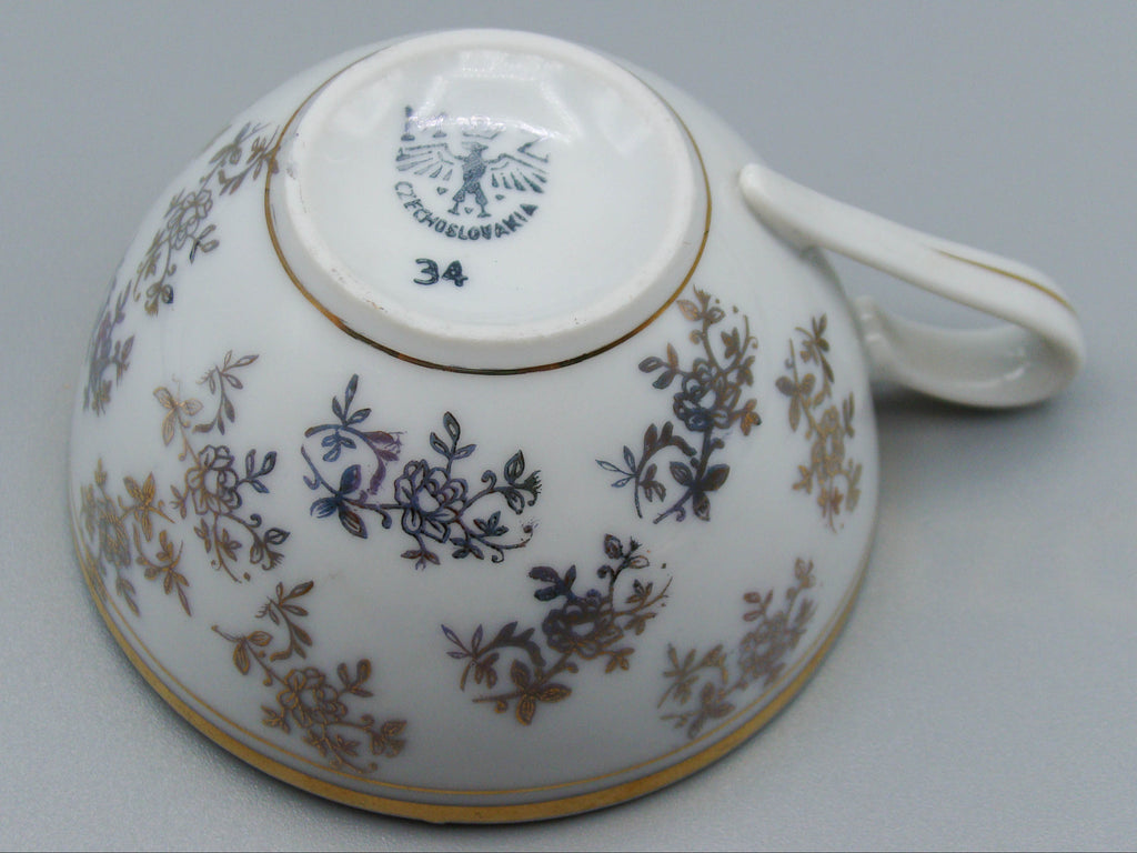 Vintage Antique Czech Republic Porcelain Tea Cup - Saucer and Cup Set - Kingdom of Antique Arts, Hantpainted Porcelain, Collecting Tea cups, Colllecting Coffee cups, Art Deco Porcelain