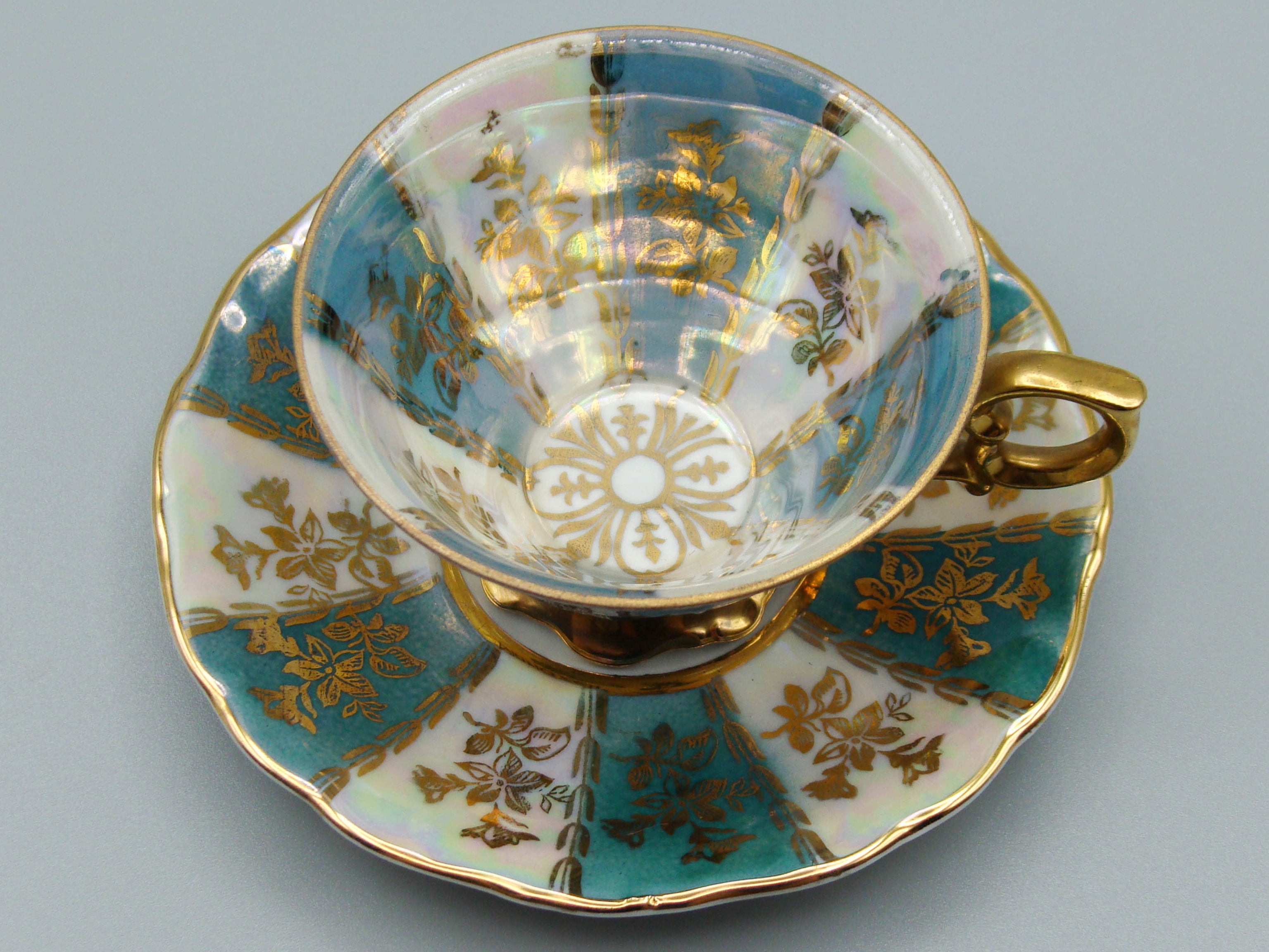 Vintage Antique Austrian EIGL Porcelain Tea Cup - Saucer and Cup Set - Kingdom of Antique Arts, Hantpainted Porcelain, Collecting Tea cups, Colllecting Coffee cups, Art Deco Porcelain
