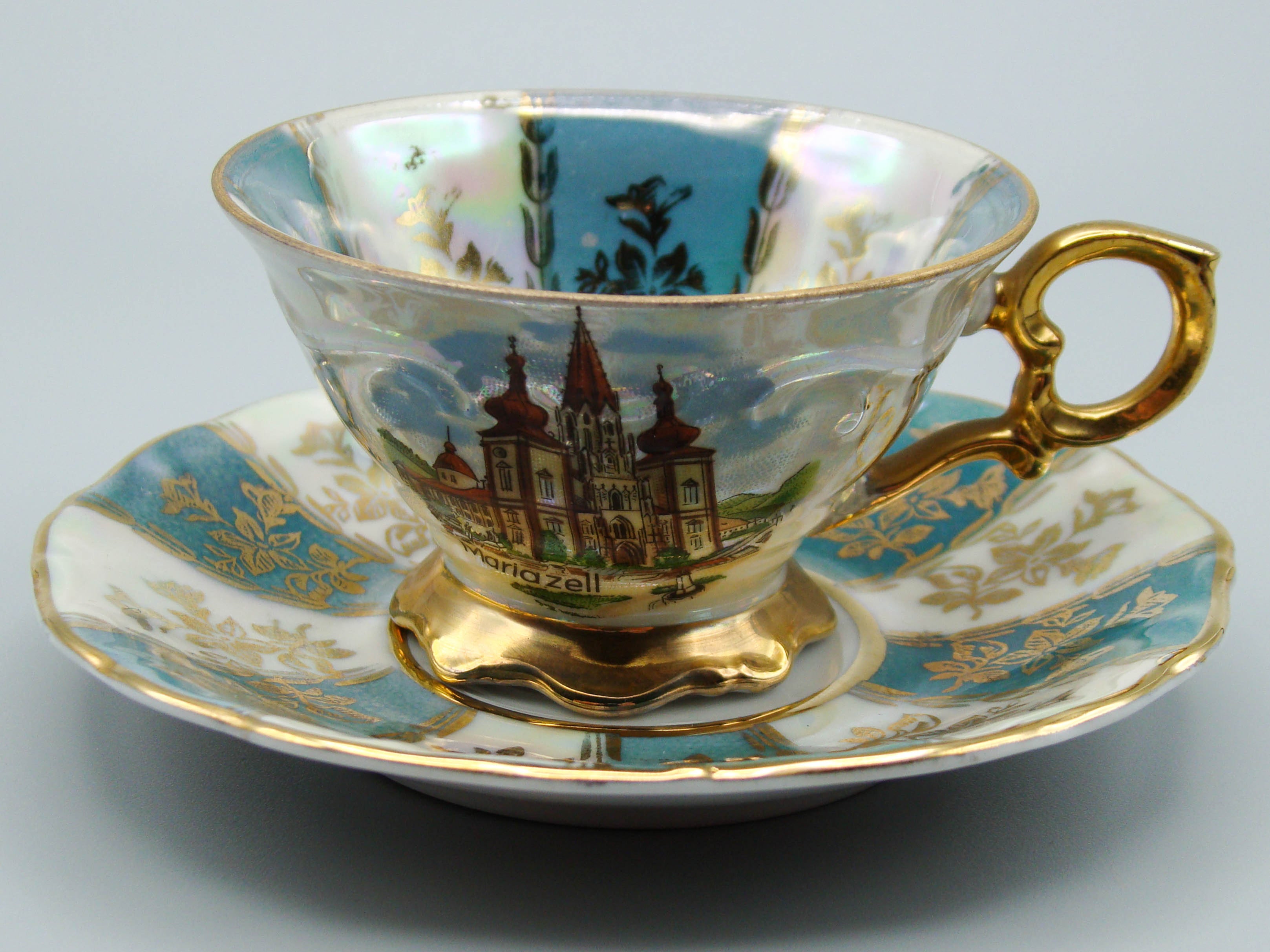 Vintage Antique Austrian EIGL Porcelain Tea Cup - Saucer and Cup Set - Kingdom of Antique Arts, Hantpainted Porcelain, Collecting Tea cups, Colllecting Coffee cups, Art Deco Porcelain