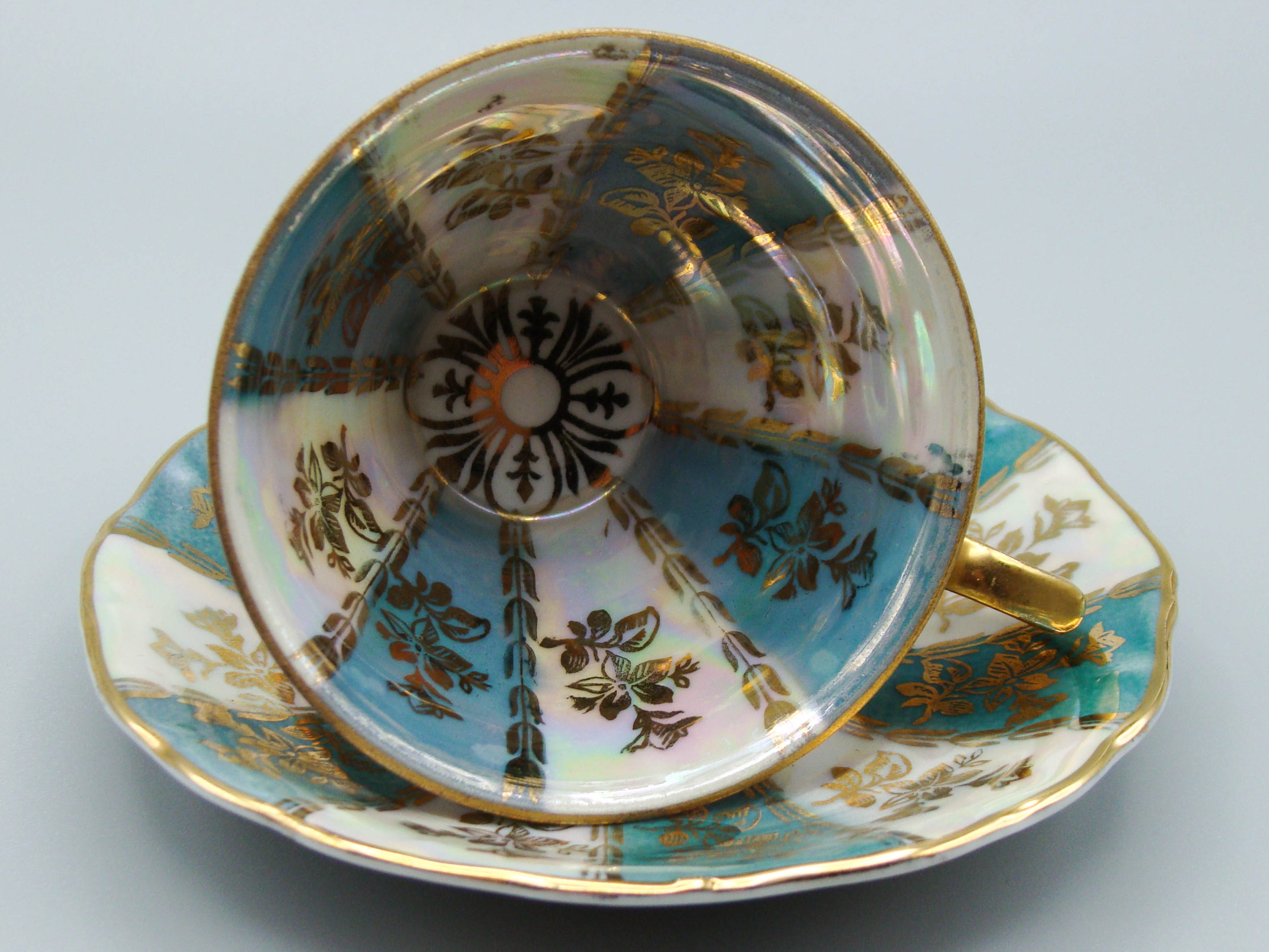 Vintage Antique Austrian EIGL Porcelain Tea Cup - Saucer and Cup Set - Kingdom of Antique Arts, Hantpainted Porcelain, Collecting Tea cups, Colllecting Coffee cups, Art Deco Porcelain