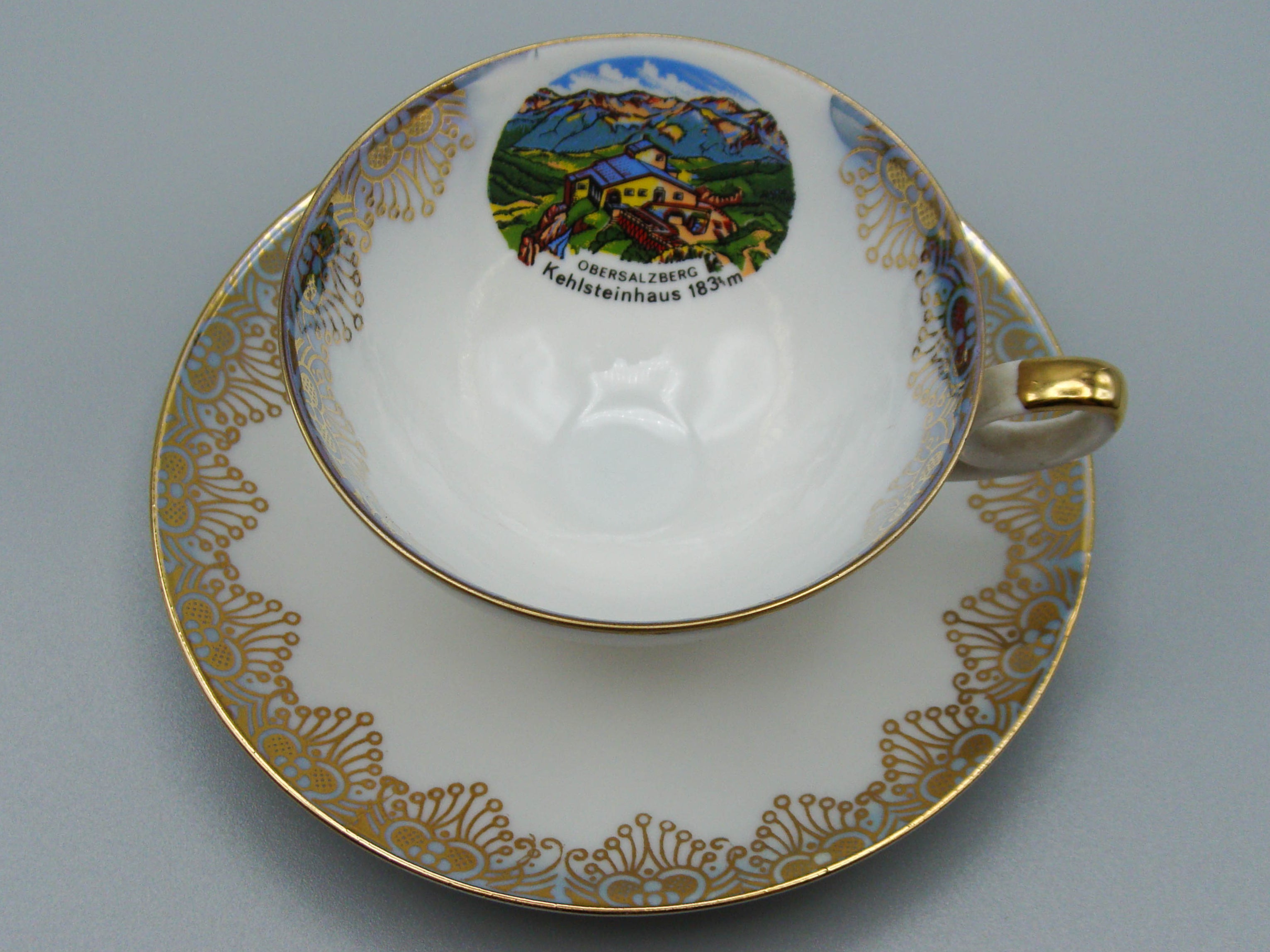 Vintage Antique Germany Heutschenreuther Porcelain Tea Cup - Saucer and Cup Set - Kingdom of Antique Arts, Heutschenreuther Porcelain, German Porcelain, Hantpainted Porcelain, Collecting Tea cups, Colllecting Coffee cups, Art Deco Porcelain