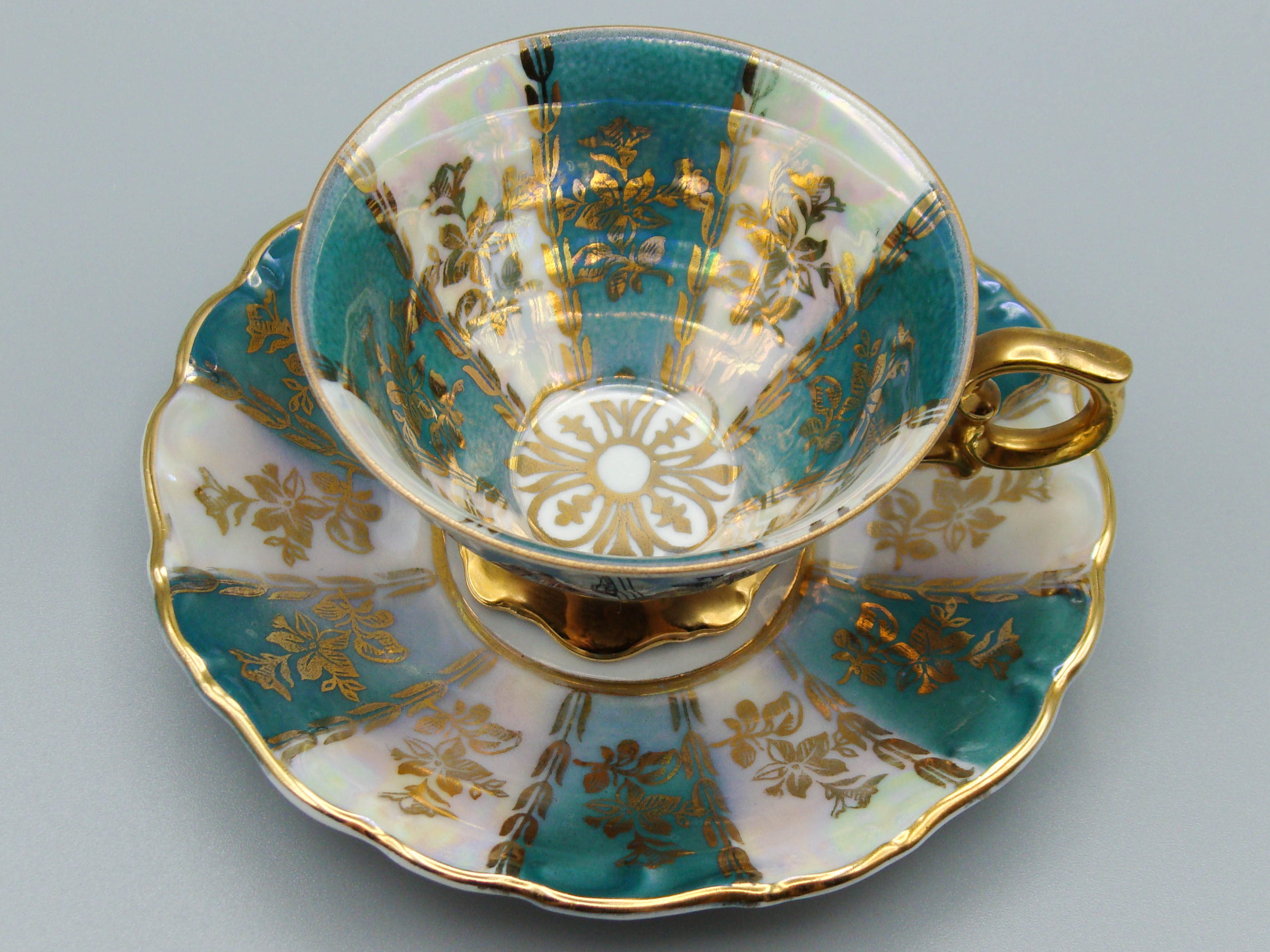 Vintage Antique Austrian EIGL Porcelain Tea Cup - Saucer and Cup Set - Kingdom of Antique Arts, Hantpainted Porcelain, Collecting Tea cups, Colllecting Coffee cups, Art Deco Porcelain