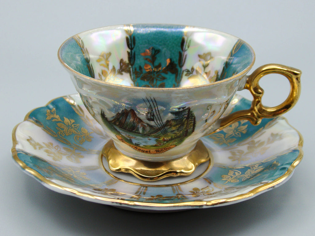 Vintage Antique Austrian EIGL Porcelain Tea Cup - Saucer and Cup Set - Kingdom of Antique Arts, Hantpainted Porcelain, Collecting Tea cups, Colllecting Coffee cups, Art Deco Porcelain