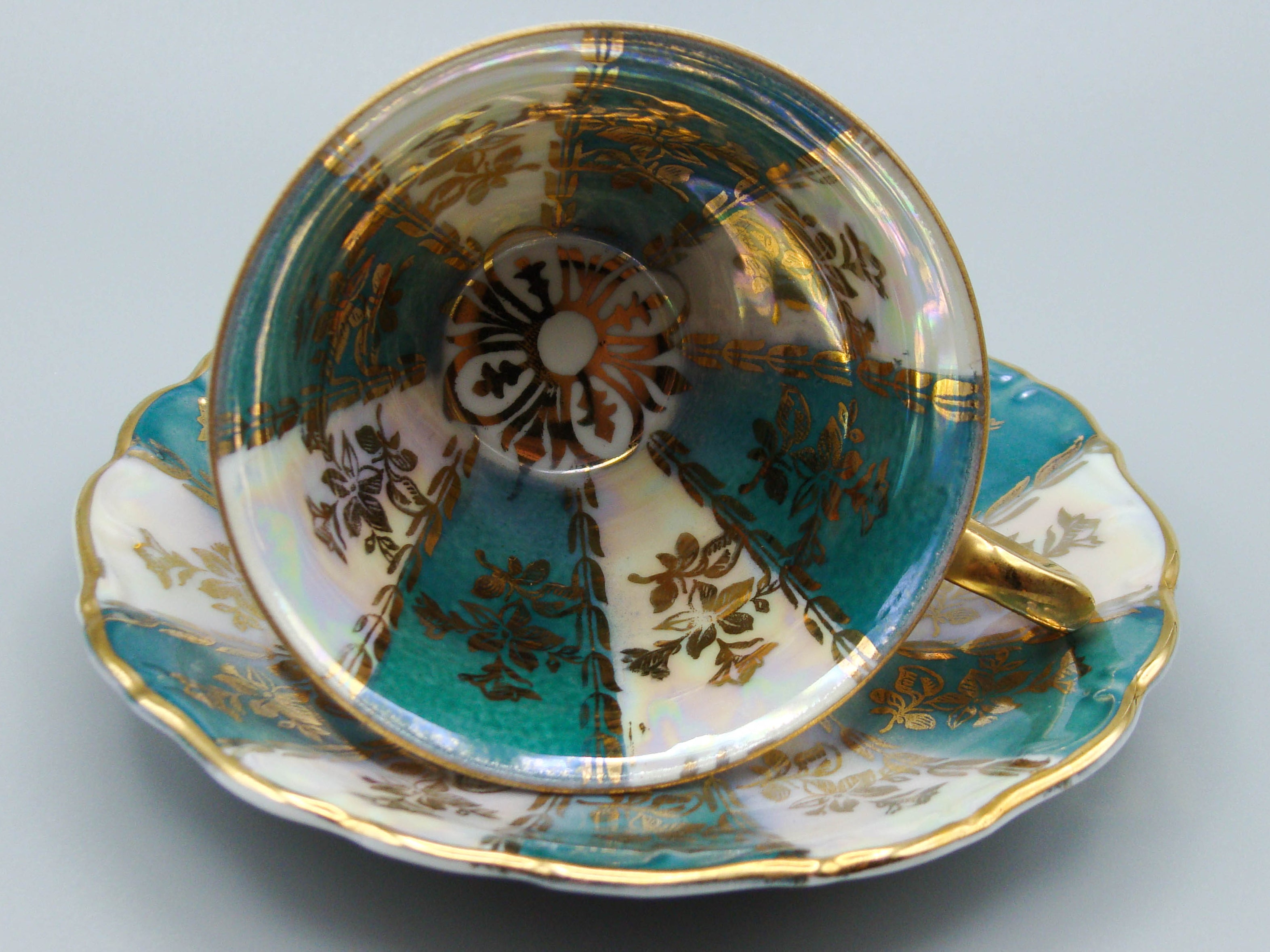 Vintage Antique Austrian EIGL Porcelain Tea Cup - Saucer and Cup Set - Kingdom of Antique Arts, Hantpainted Porcelain, Collecting Tea cups, Colllecting Coffee cups, Art Deco Porcelain