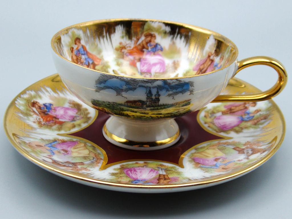 Vintage Antique Germany Bavaria Porcelain Tea Cup - Saucer and Cup Set - Kingdom of Antique Arts, Bavaria Porcelain, German Porcelain, Hantpainted Porcelain, Collecting Tea cups, Colllecting Coffee cups, Art Deco Porcelain