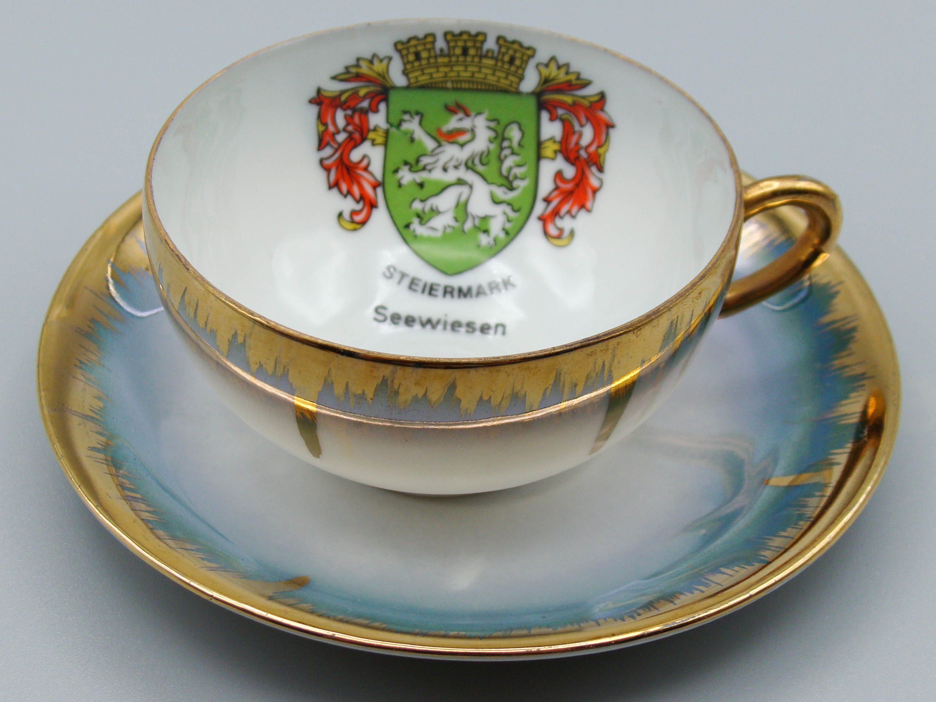Vintage Antique Austrian EIGL Porcelain Tea Cup - Saucer and Cup Set - Kingdom of Antique Arts, Hantpainted Porcelain, Collecting Tea cups, Colllecting Coffee cups, Art Deco Porcelain