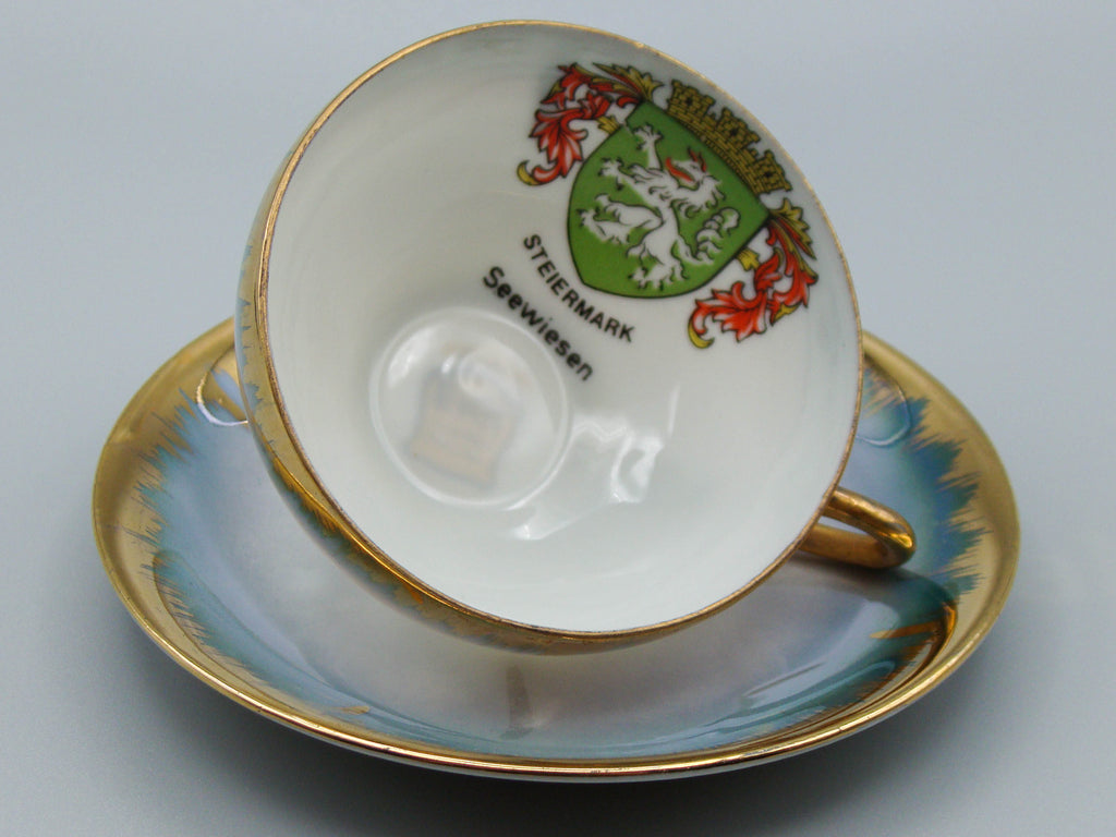 Vintage Antique Austrian EIGL Porcelain Tea Cup - Saucer and Cup Set - Kingdom of Antique Arts, Hantpainted Porcelain, Collecting Tea cups, Colllecting Coffee cups, Art Deco Porcelain