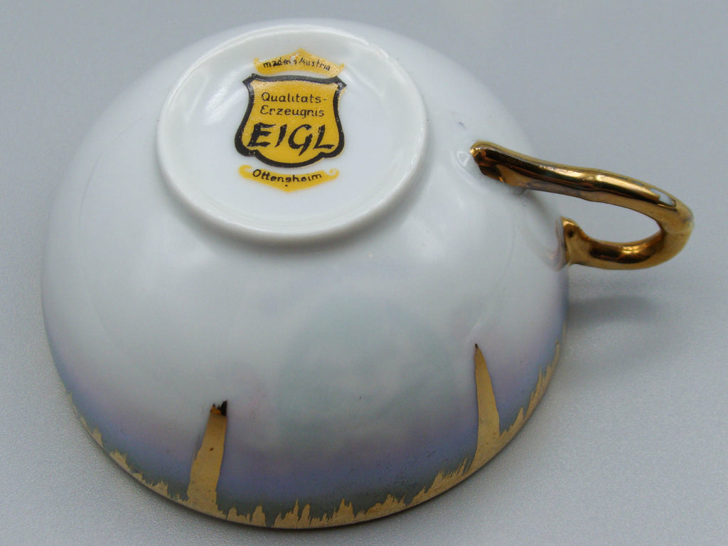 Vintage Antique Austrian EIGL Porcelain Tea Cup - Saucer and Cup Set - Kingdom of Antique Arts, Hantpainted Porcelain, Collecting Tea cups, Colllecting Coffee cups, Art Deco Porcelain
