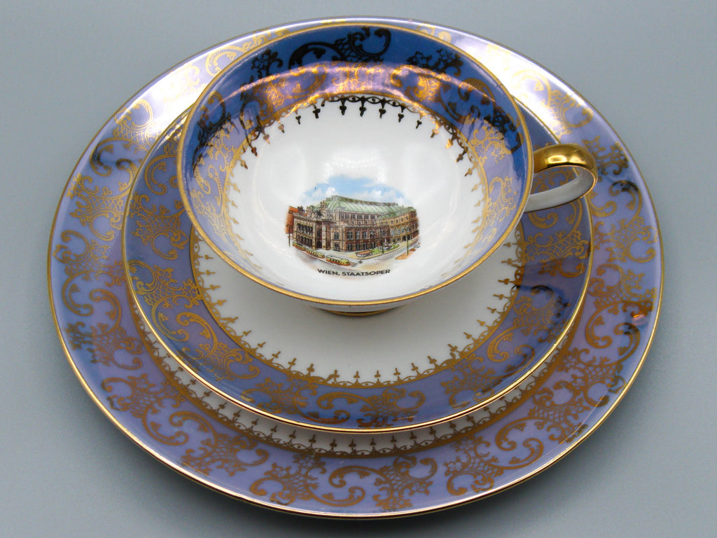 Vintage Antique Austrian EIGL Porcelain Tea Cup - Saucer and Cup Set - Kingdom of Antique Arts, Hantpainted Porcelain, Collecting Tea cups, Colllecting Coffee cups, Art Deco Porcelain