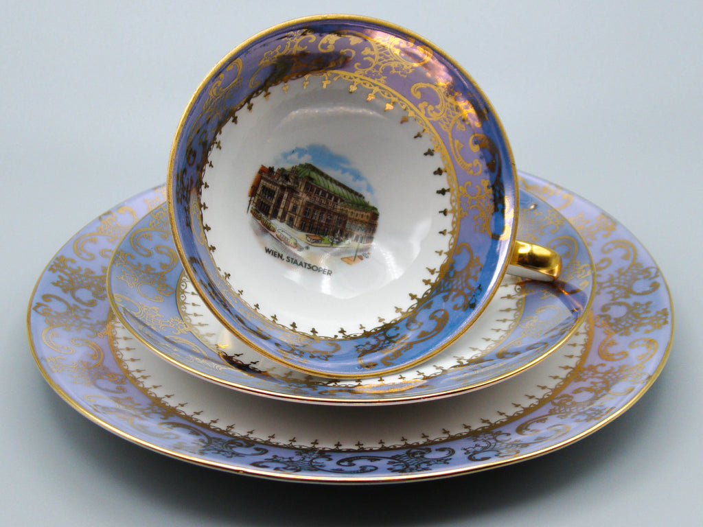 Vintage Antique Austrian EIGL Porcelain Tea Cup - Saucer and Cup Set - Kingdom of Antique Arts, Hantpainted Porcelain, Collecting Tea cups, Colllecting Coffee cups, Art Deco Porcelain