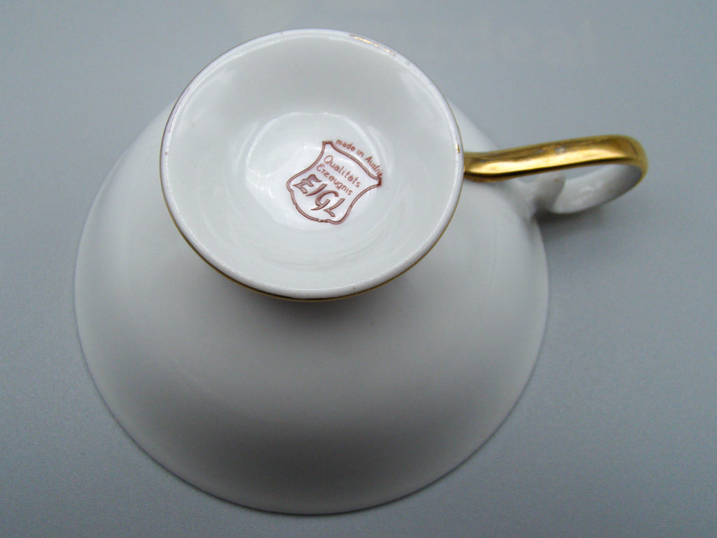 Vintage Antique Austrian EIGL Porcelain Tea Cup - Saucer and Cup Set - Kingdom of Antique Arts, Hantpainted Porcelain, Collecting Tea cups, Colllecting Coffee cups, Art Deco Porcelain
