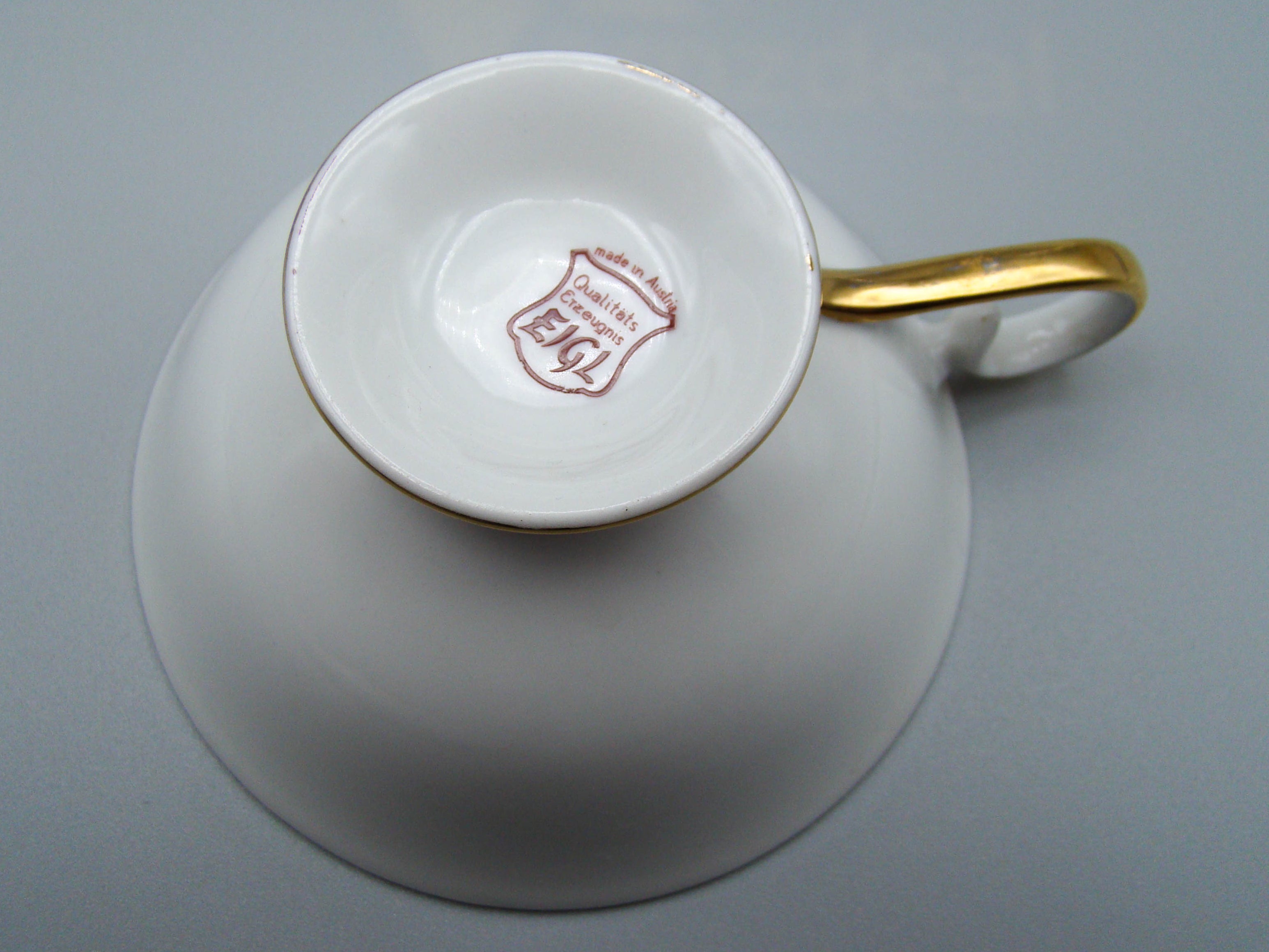 Vintage Antique Austrian EIGL Porcelain Tea Cup - Saucer and Cup Set - Kingdom of Antique Arts, Hantpainted Porcelain, Collecting Tea cups, Colllecting Coffee cups, Art Deco Porcelain