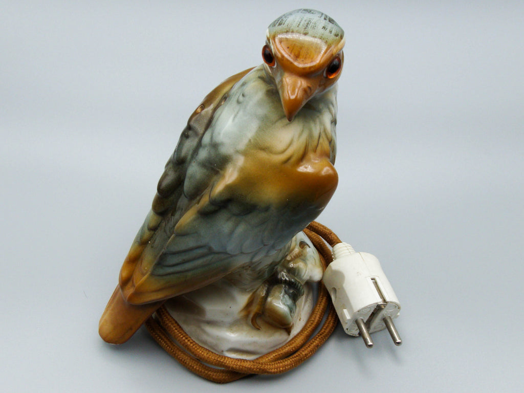 Falcon Porcelain Table Lamp, Bernstein eyes, Bed Lamp, Porcelain Lamp, Eagle Lamp