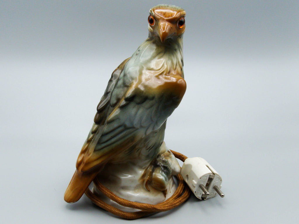 Falcon Porcelain Table Lamp, Bernstein eyes, Bed Lamp, Porcelain Lamp, Eagle Lamp