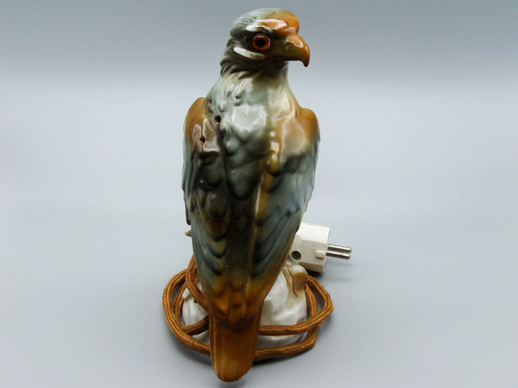 Falcon Porcelain Table Lamp, Bernstein eyes, Bed Lamp, Porcelain Lamp, Eagle Lamp