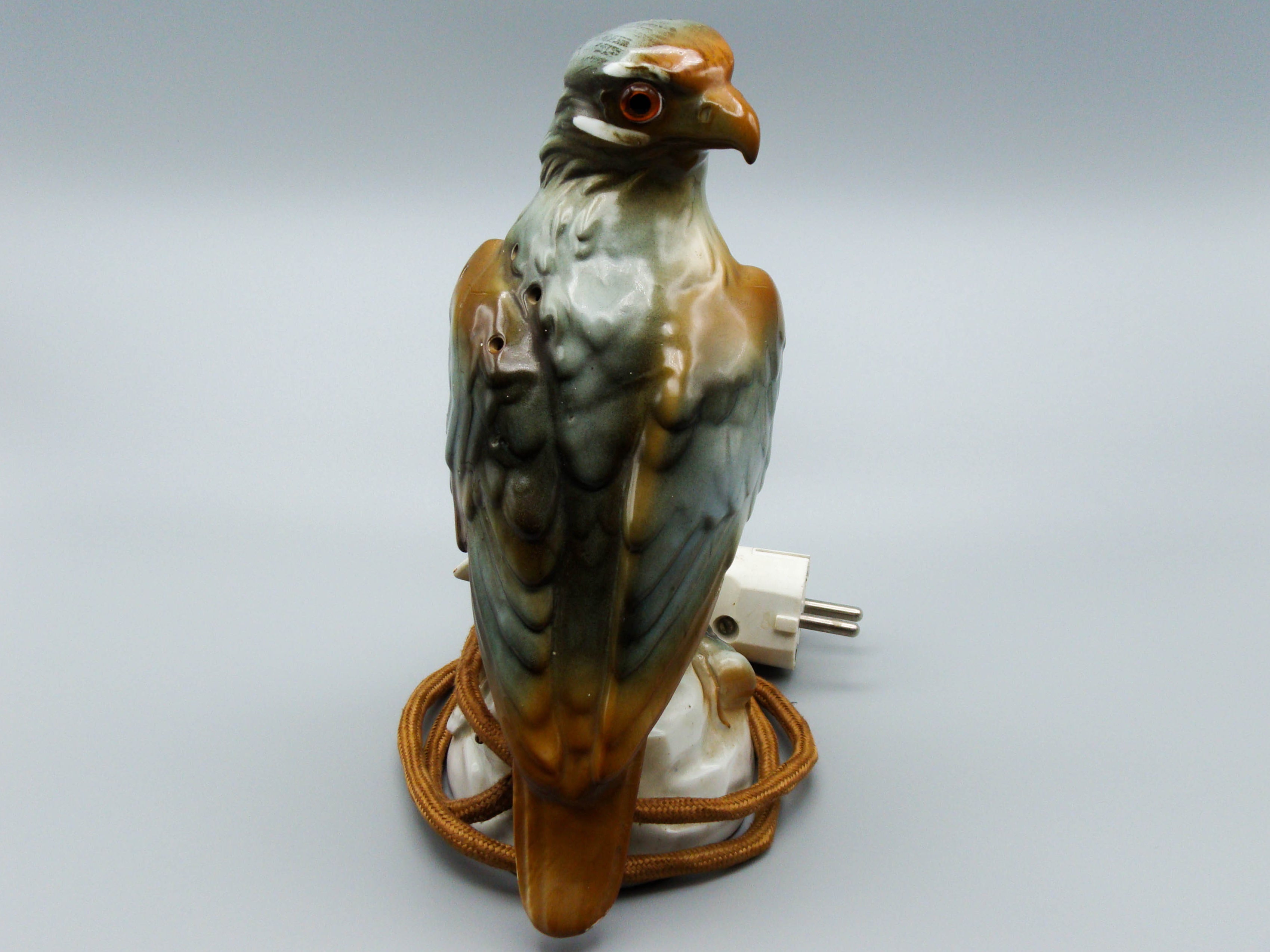 Falcon Porcelain Table Lamp, Bernstein eyes, Bed Lamp, Porcelain Lamp, Eagle Lamp