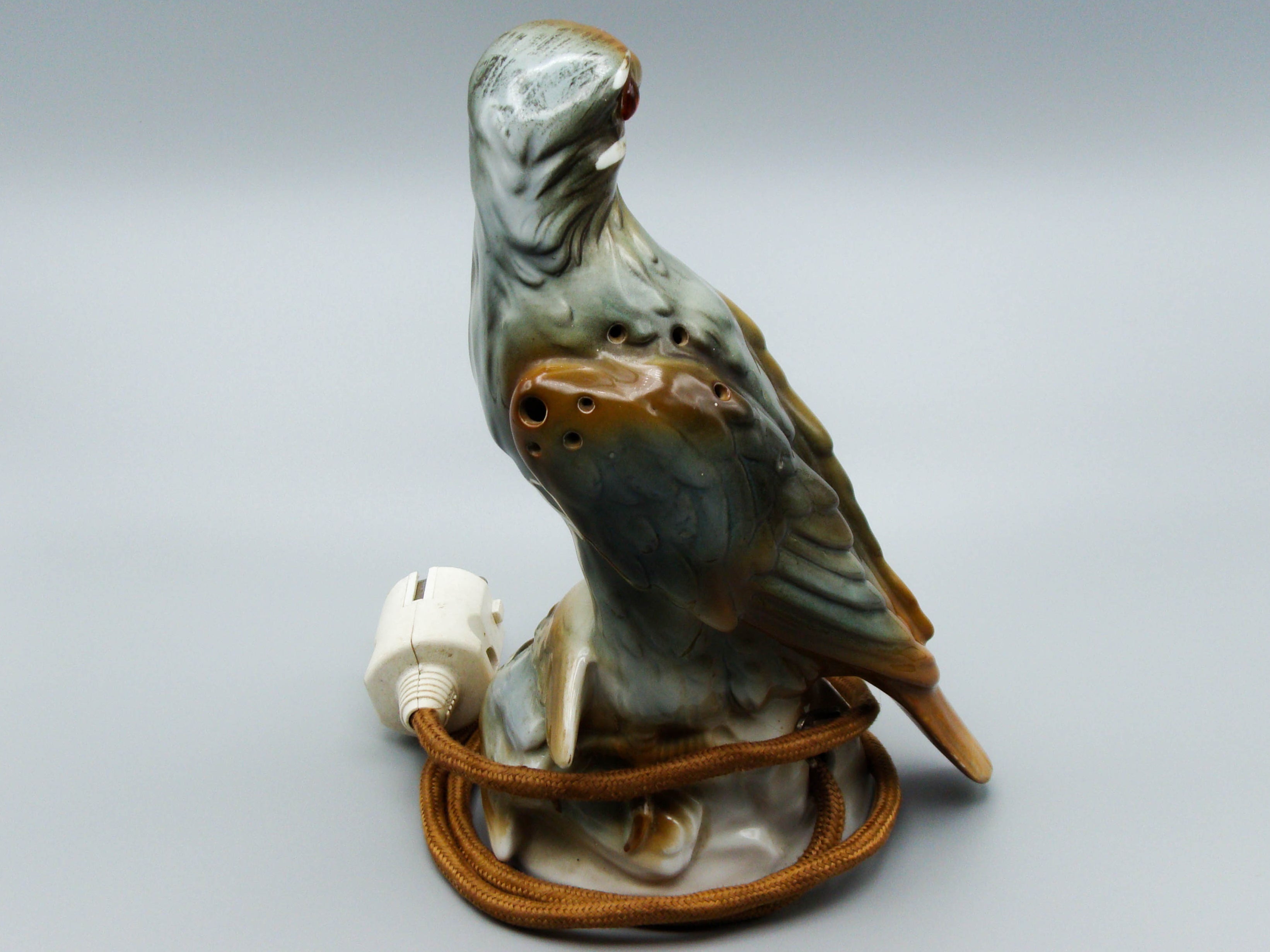 Falcon Porcelain Table Lamp, Bernstein eyes, Bed Lamp, Porcelain Lamp, Eagle Lamp