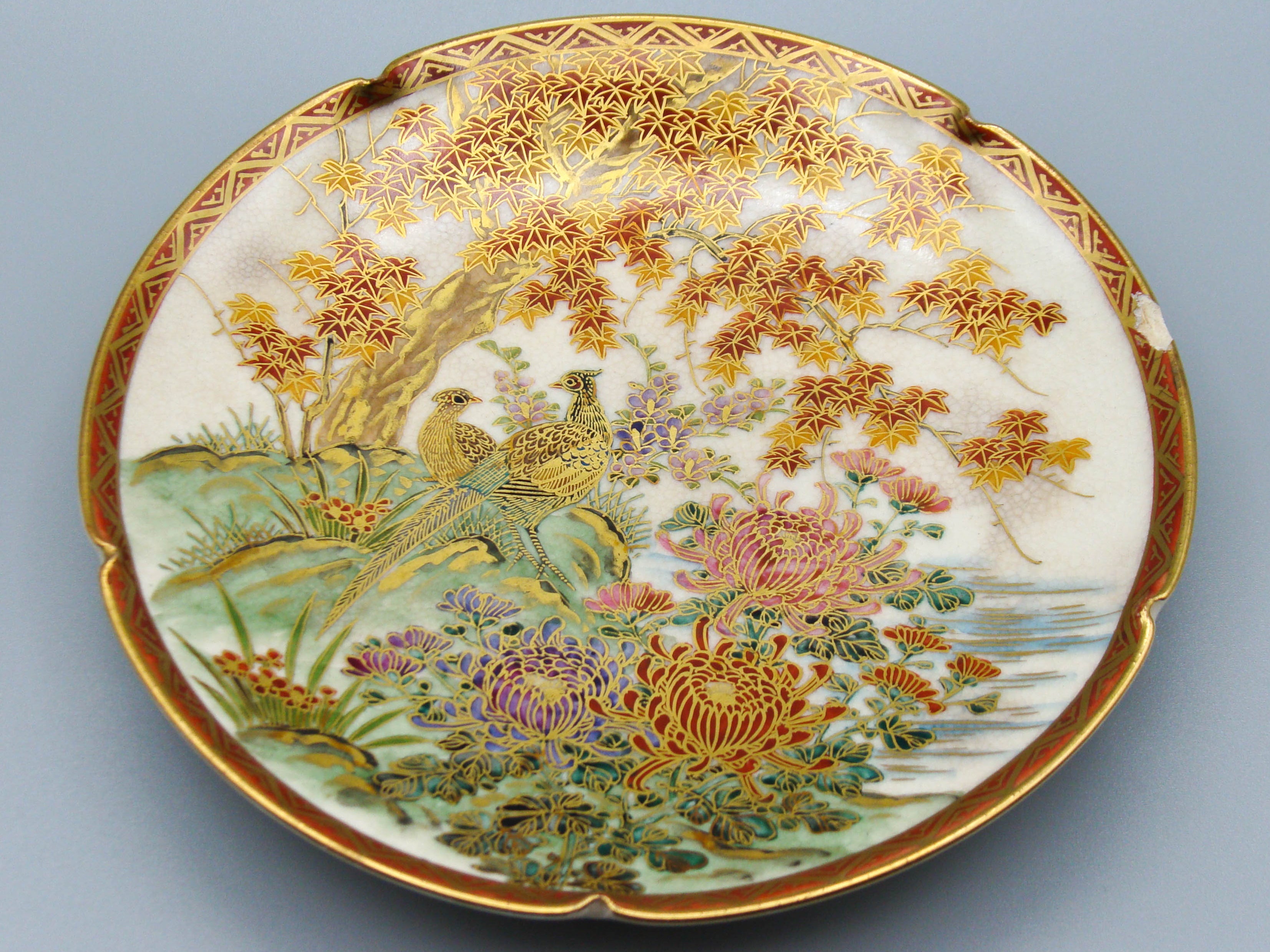 Vintage Antique Japanese Satsuma Porcelain Plate - Hand Painted - Kingdom of Antique Arts, Satsuma Porcelain, Hantpainted Porcelain, Japan Porcelain, Art Deco Porcelain
