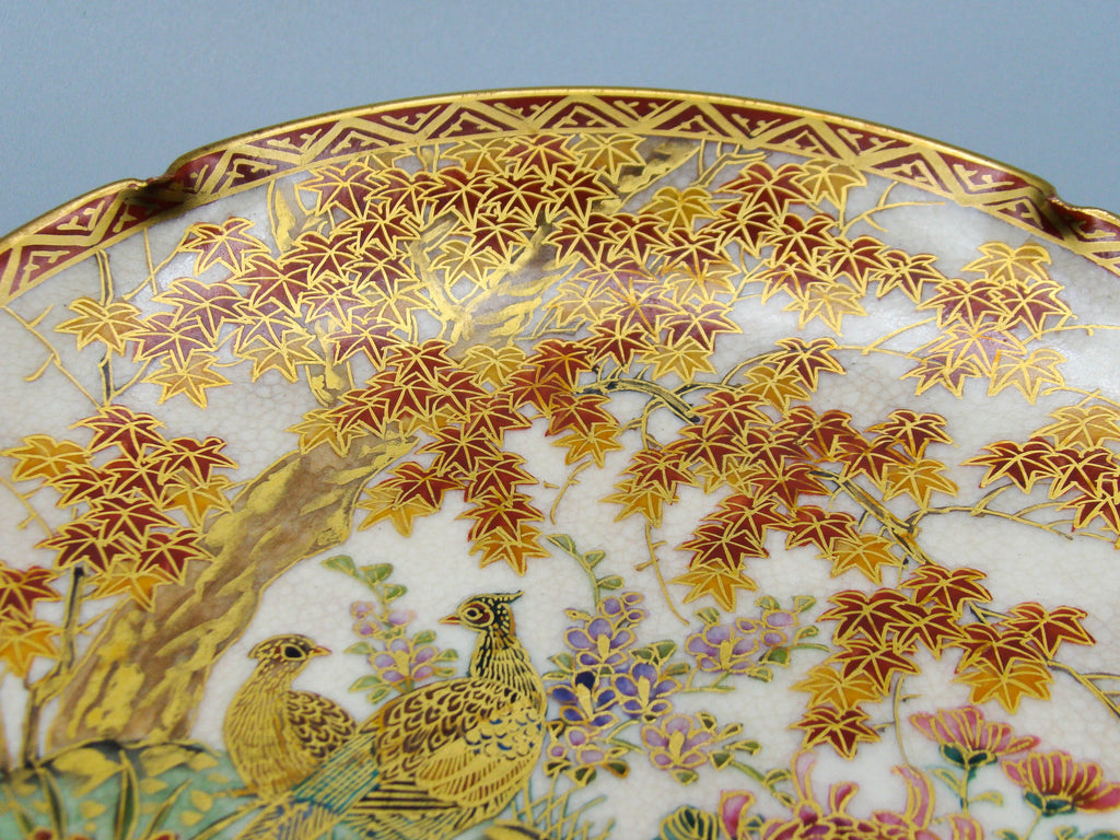 Vintage Antique Japanese Satsuma Porcelain Plate - Hand Painted - Kingdom of Antique Arts, Satsuma Porcelain, Hantpainted Porcelain, Japan Porcelain, Art Deco Porcelain