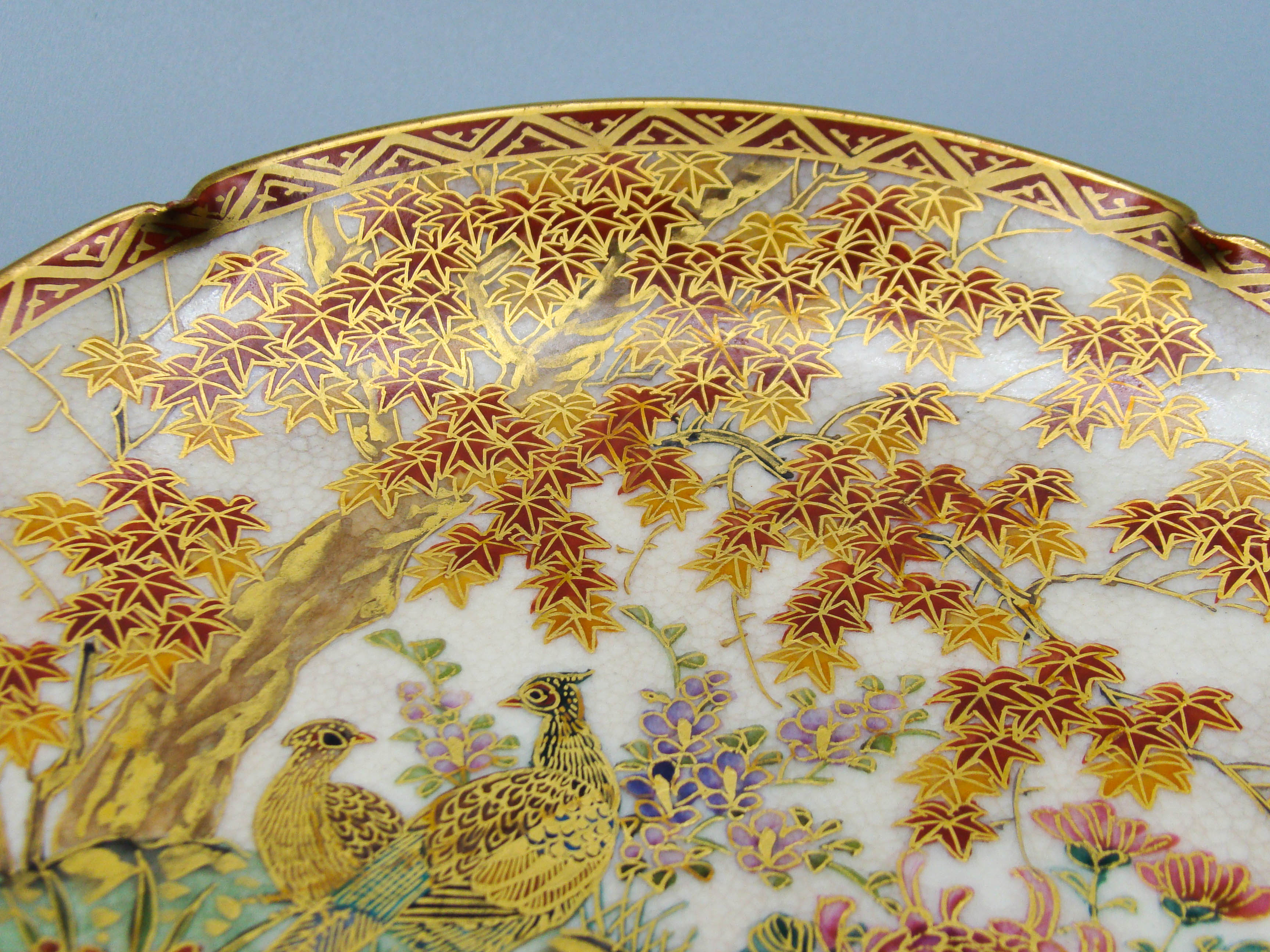 Vintage Antique Japanese Satsuma Porcelain Plate - Hand Painted - Kingdom of Antique Arts, Satsuma Porcelain, Hantpainted Porcelain, Japan Porcelain, Art Deco Porcelain