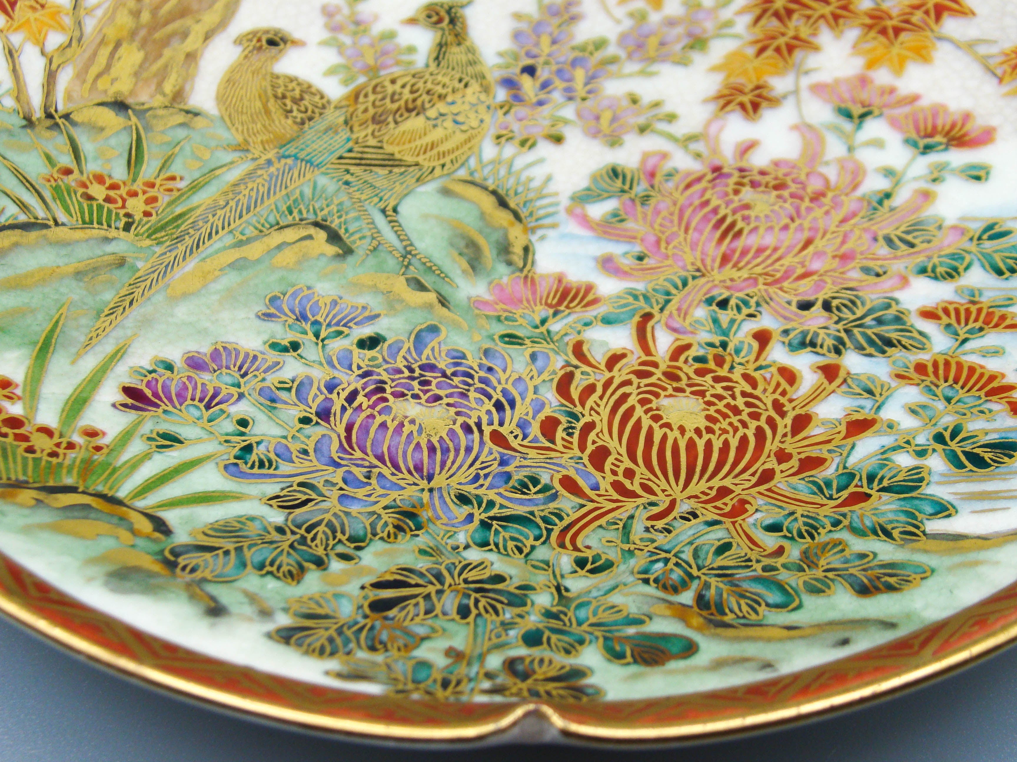 Vintage Antique Japanese Satsuma Porcelain Plate - Hand Painted - Kingdom of Antique Arts, Satsuma Porcelain, Hantpainted Porcelain, Japan Porcelain, Art Deco Porcelain