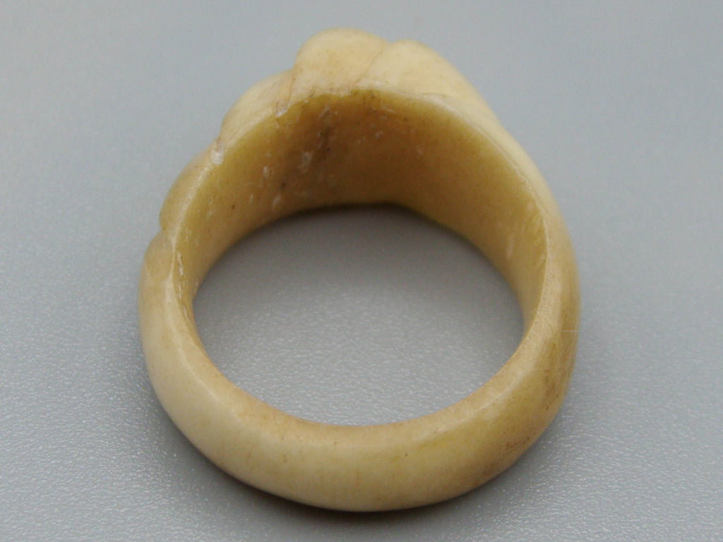 Antique Bone, Natural Bone, Bone ring, Mediterranean Bone, handcarved bone, Asien Bone